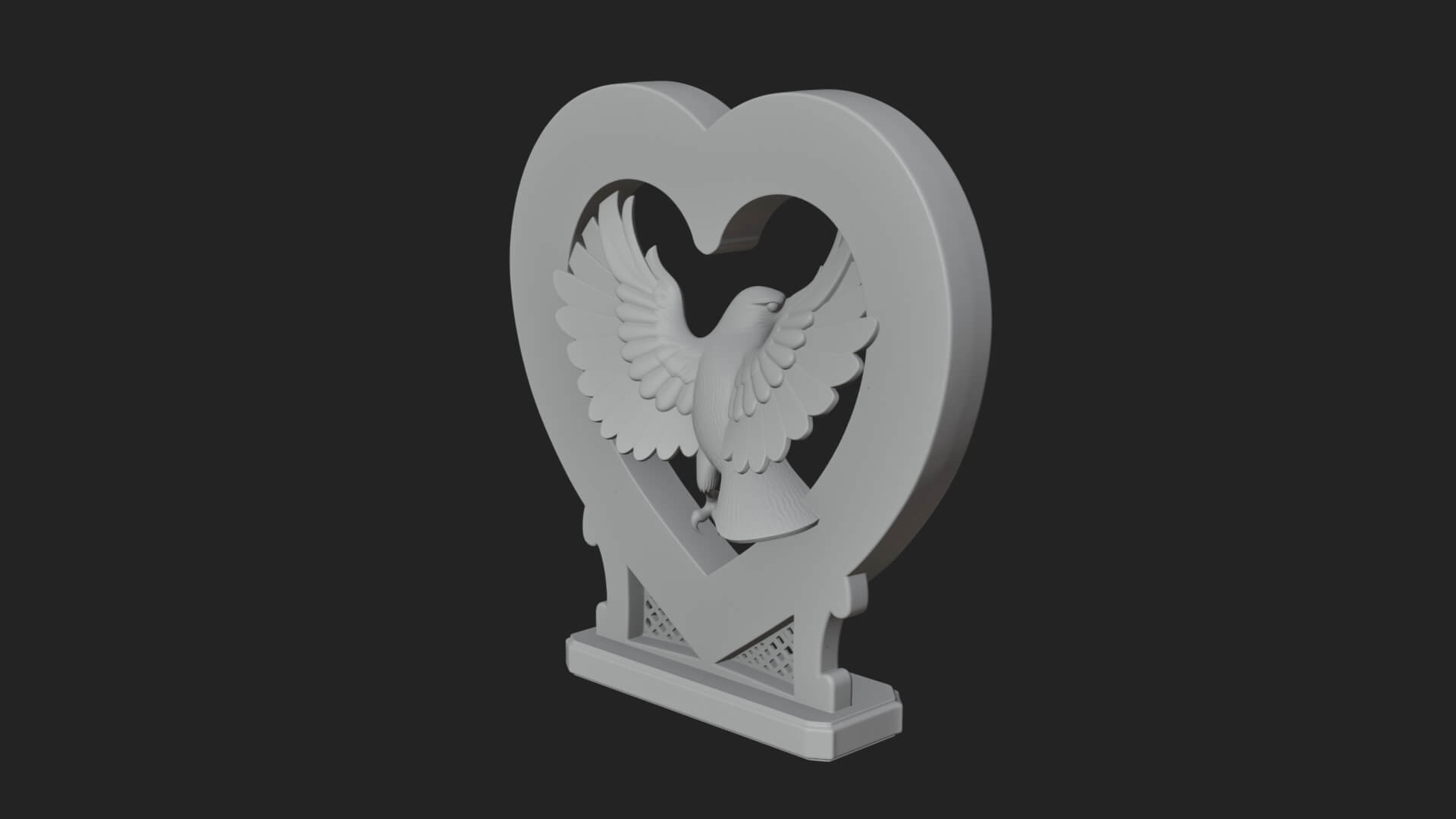 Ornate Framed Heart Plaque Design 138 3D Print Model 3D Model