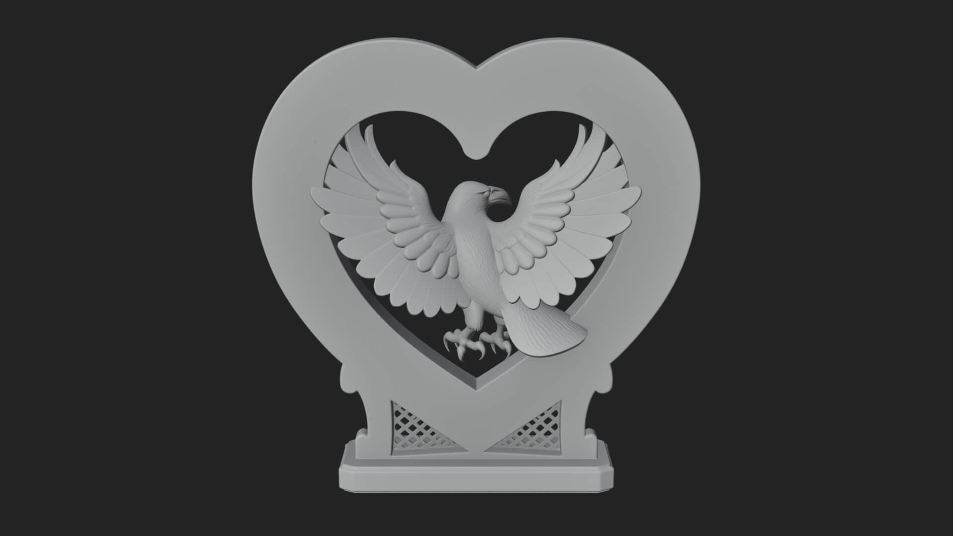 Ornate Framed Heart Plaque Design 138 3D Print Model 3D Model