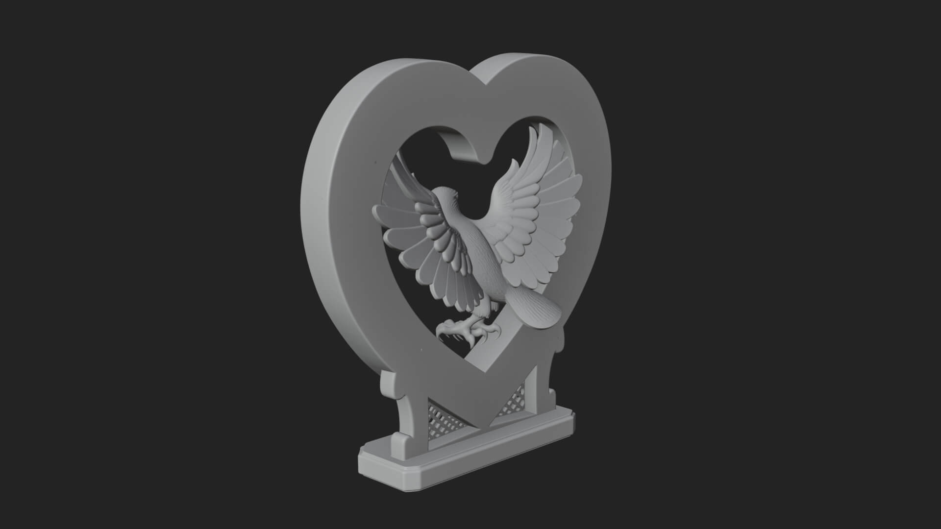 Ornate Framed Heart Plaque Design 138 3D Print Model 3D Model