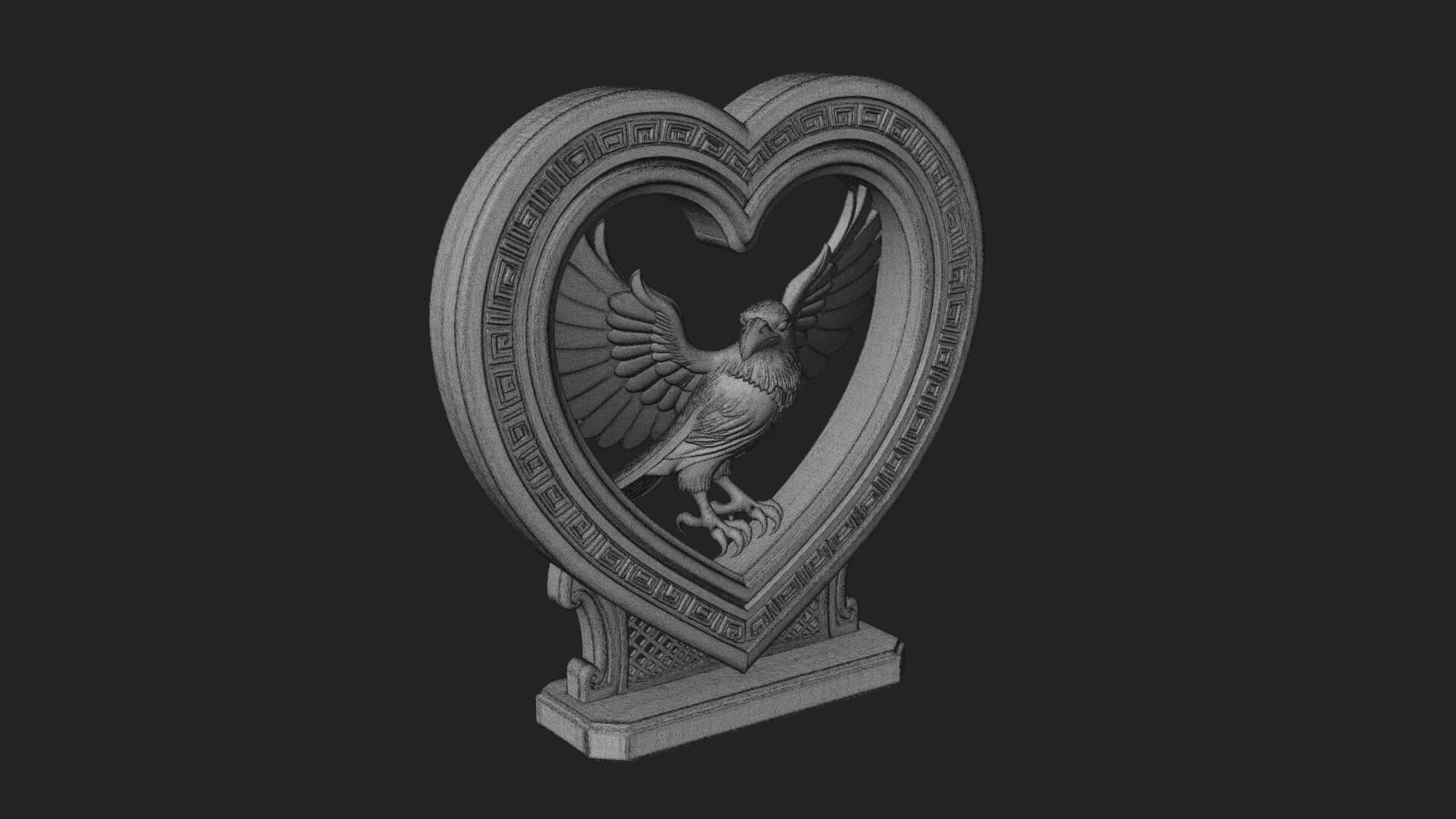 Ornate Framed Heart Plaque Design 138 3D Print Model 3D Model