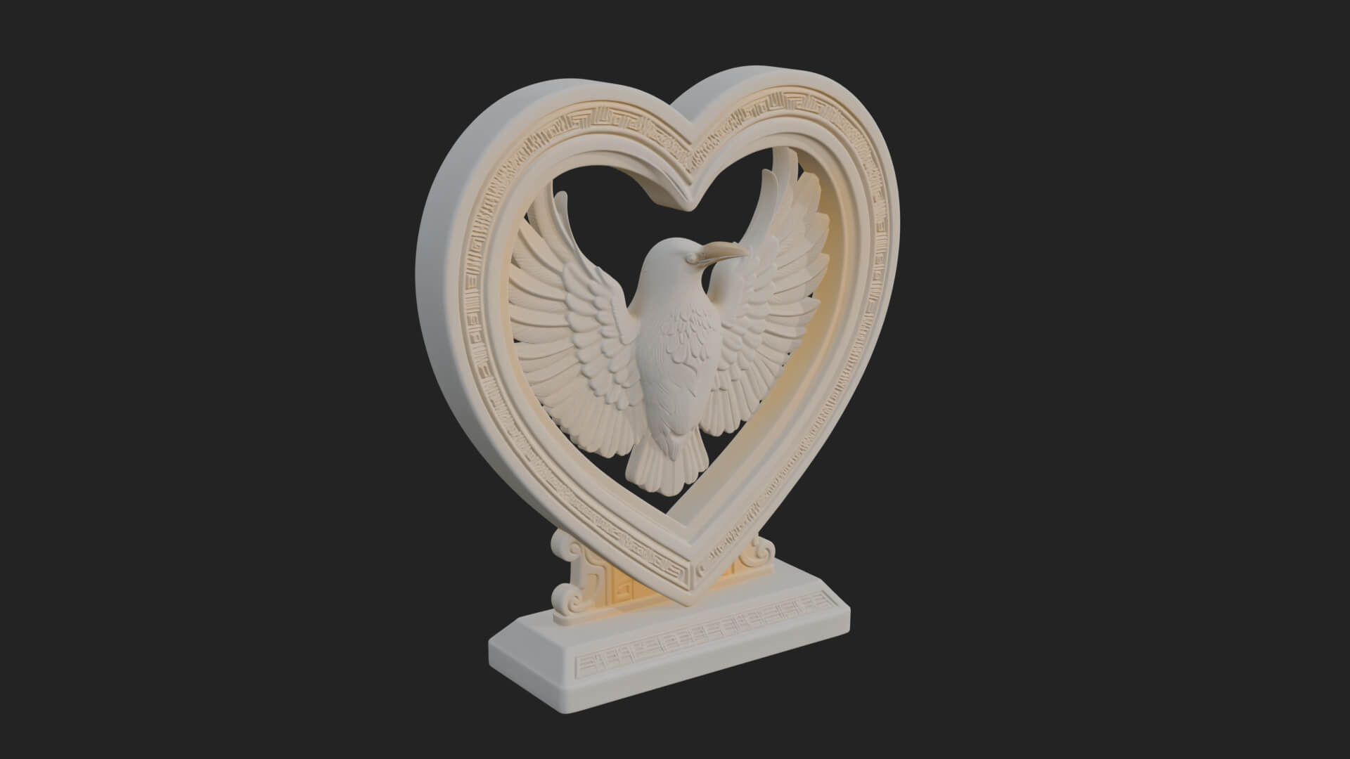 Ornate Framed Heart Plaque Design 139 3D Print Model 3D Model