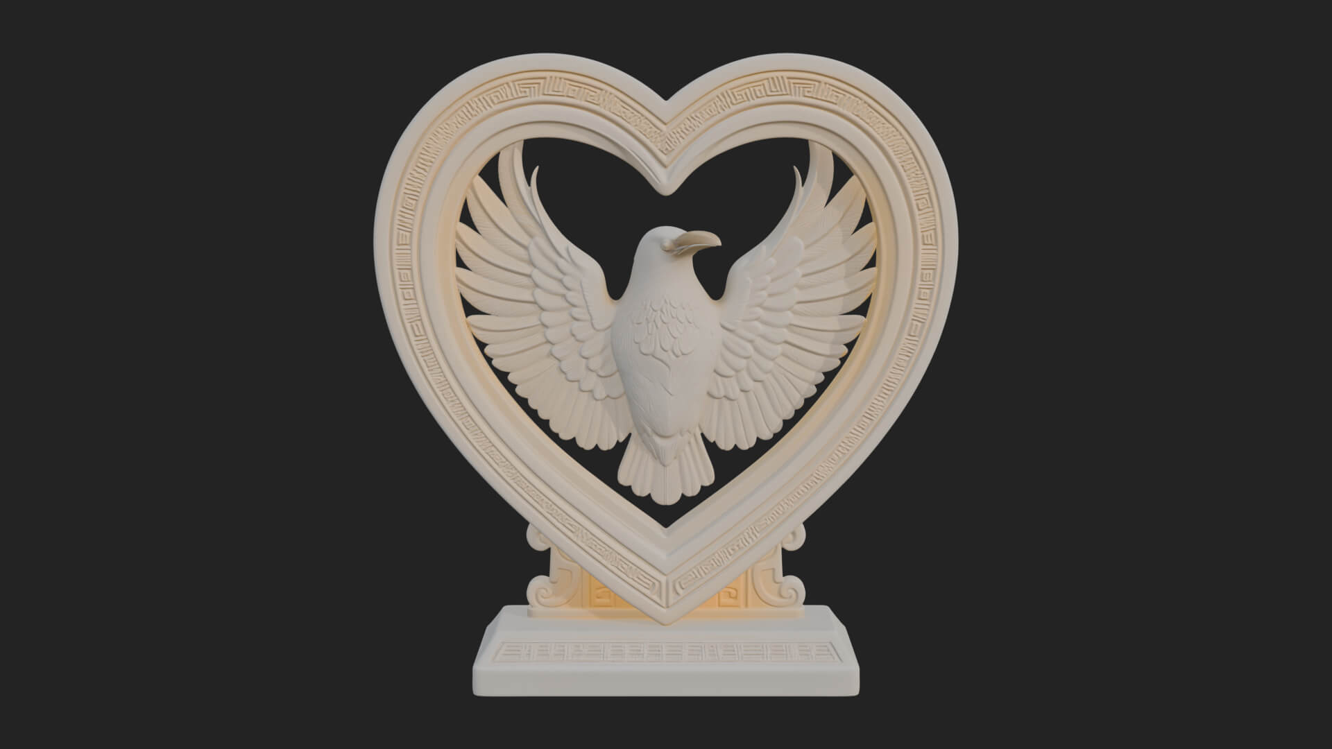 Ornate Framed Heart Plaque Design 139 3D Print Model 3D Model