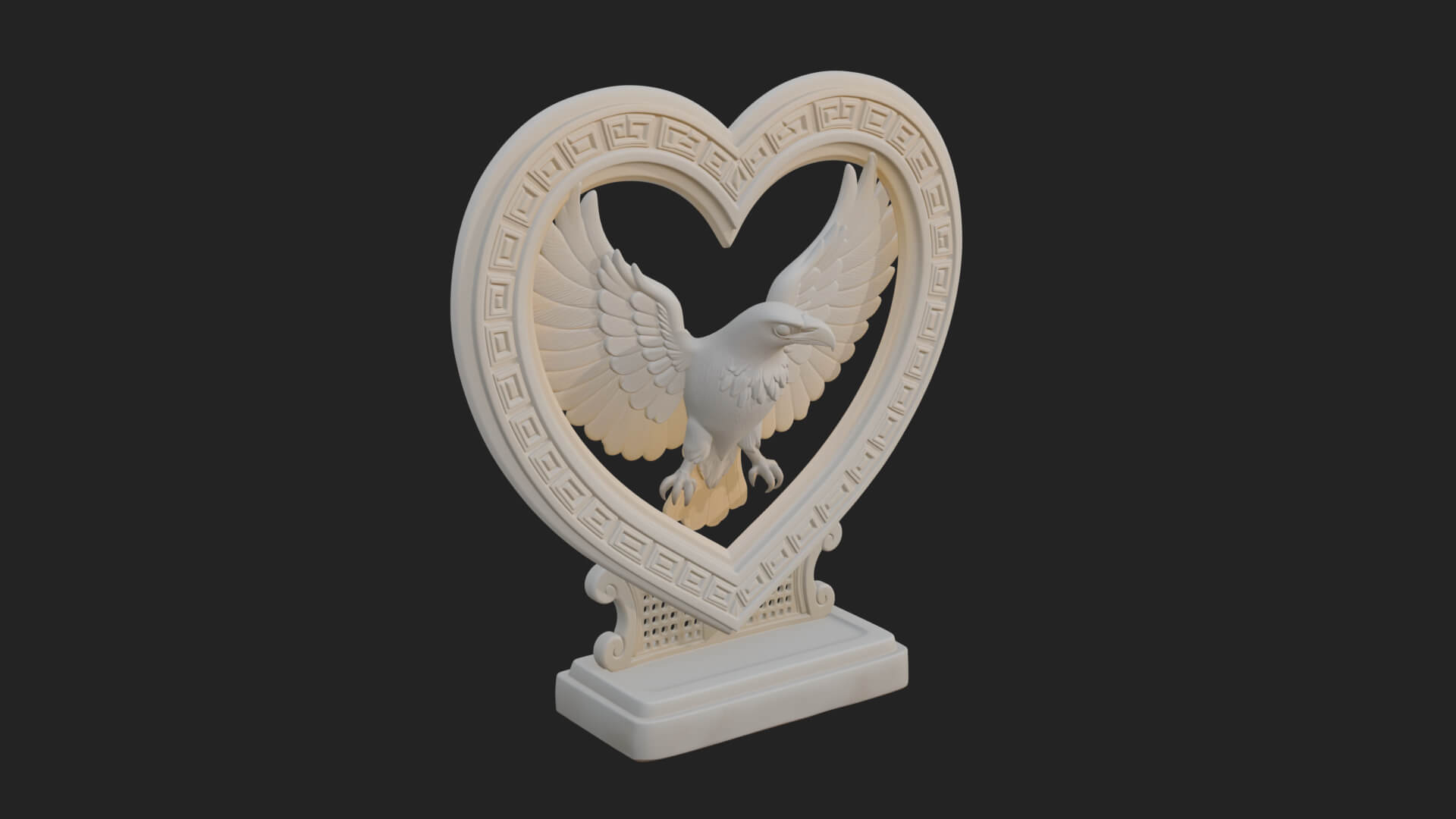 Ornate Framed Heart Plaque Design 140 3D Print Model 3D Model
