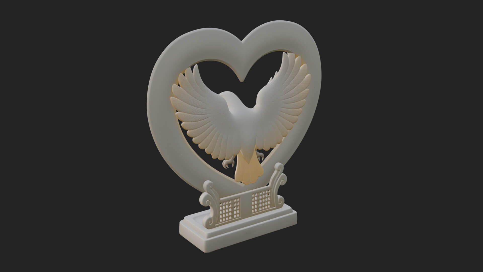 Ornate Framed Heart Plaque Design 140 3D Print Model 3D Model