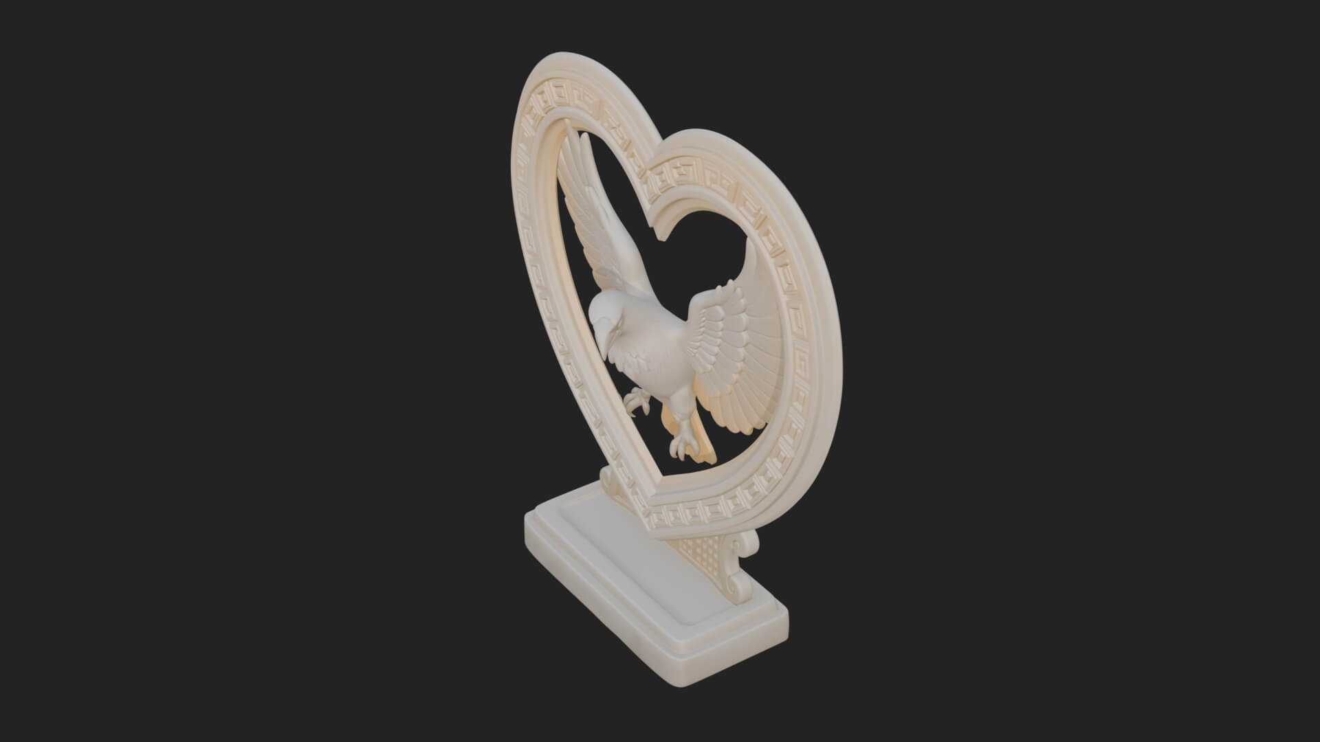 Ornate Framed Heart Plaque Design 140 3D Print Model 3D Model
