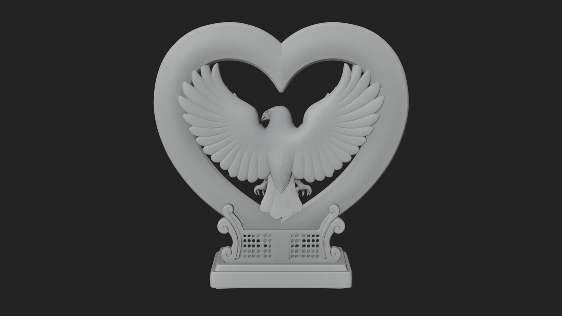 Ornate Framed Heart Plaque Design 140 3D Print Model 3D Model