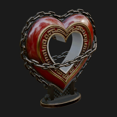 Ornate Framed Heart Plaque Design 141 3D Print Model