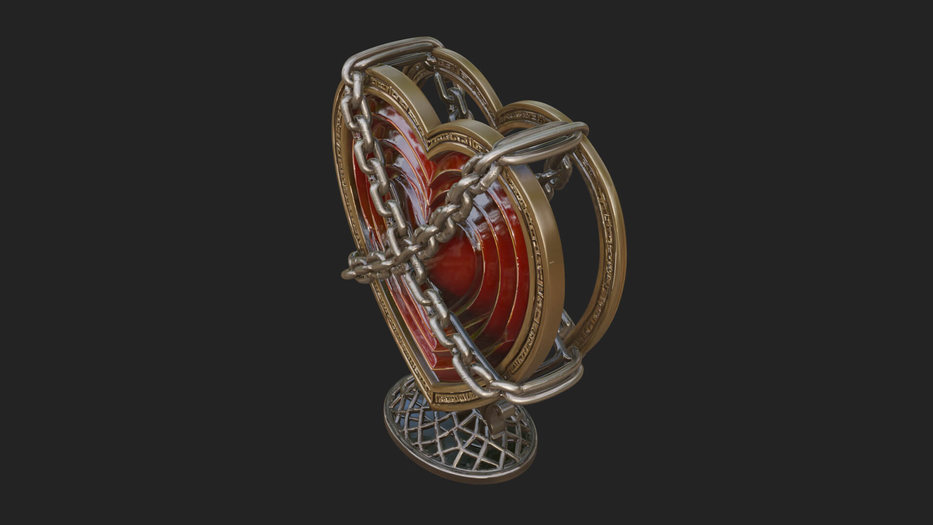 Ornate Framed Heart Plaque Design 143 3D Print Model 3D Model