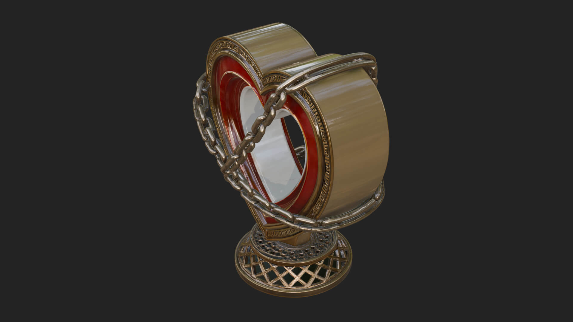 Ornate Framed Heart Plaque Design 144 3D Print Model 3D Model