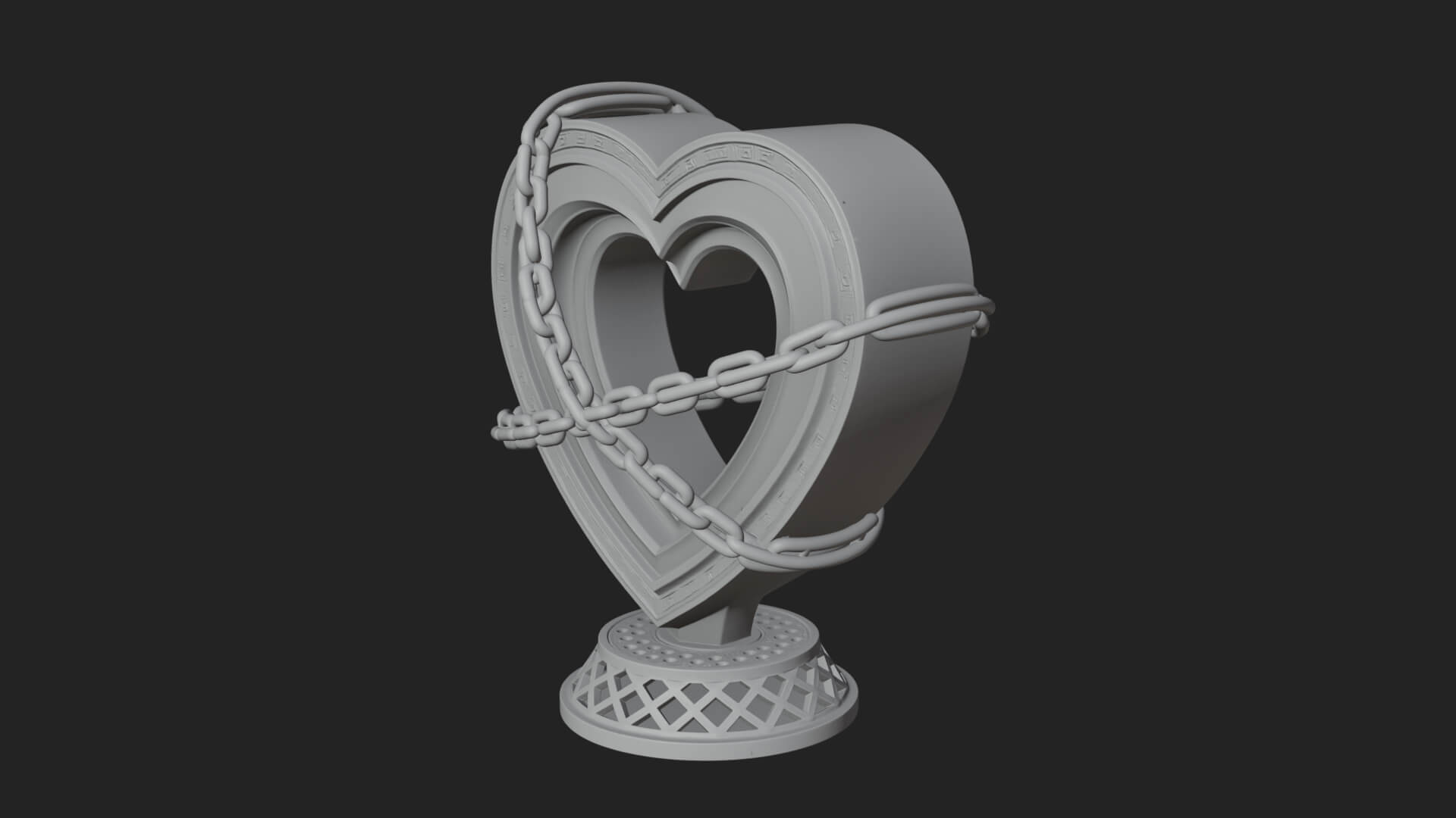 Ornate Framed Heart Plaque Design 144 3D Print Model 3D Model