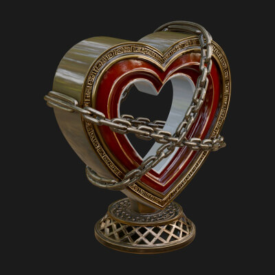 Ornate Framed Heart Plaque Design 144 3D Print Model