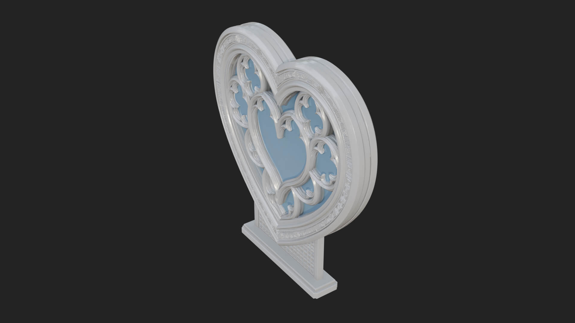 Ornate Framed Heart Plaque Design 145 3D Print Model 3D Model