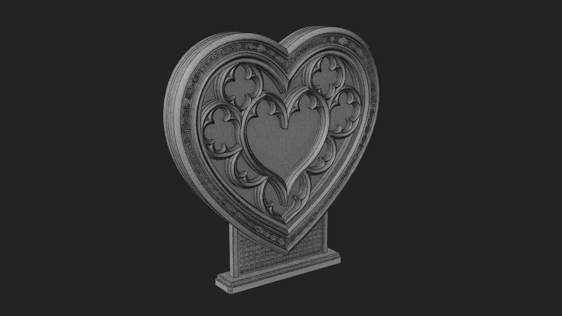 Ornate Framed Heart Plaque Design 145 3D Print Model 3D Model