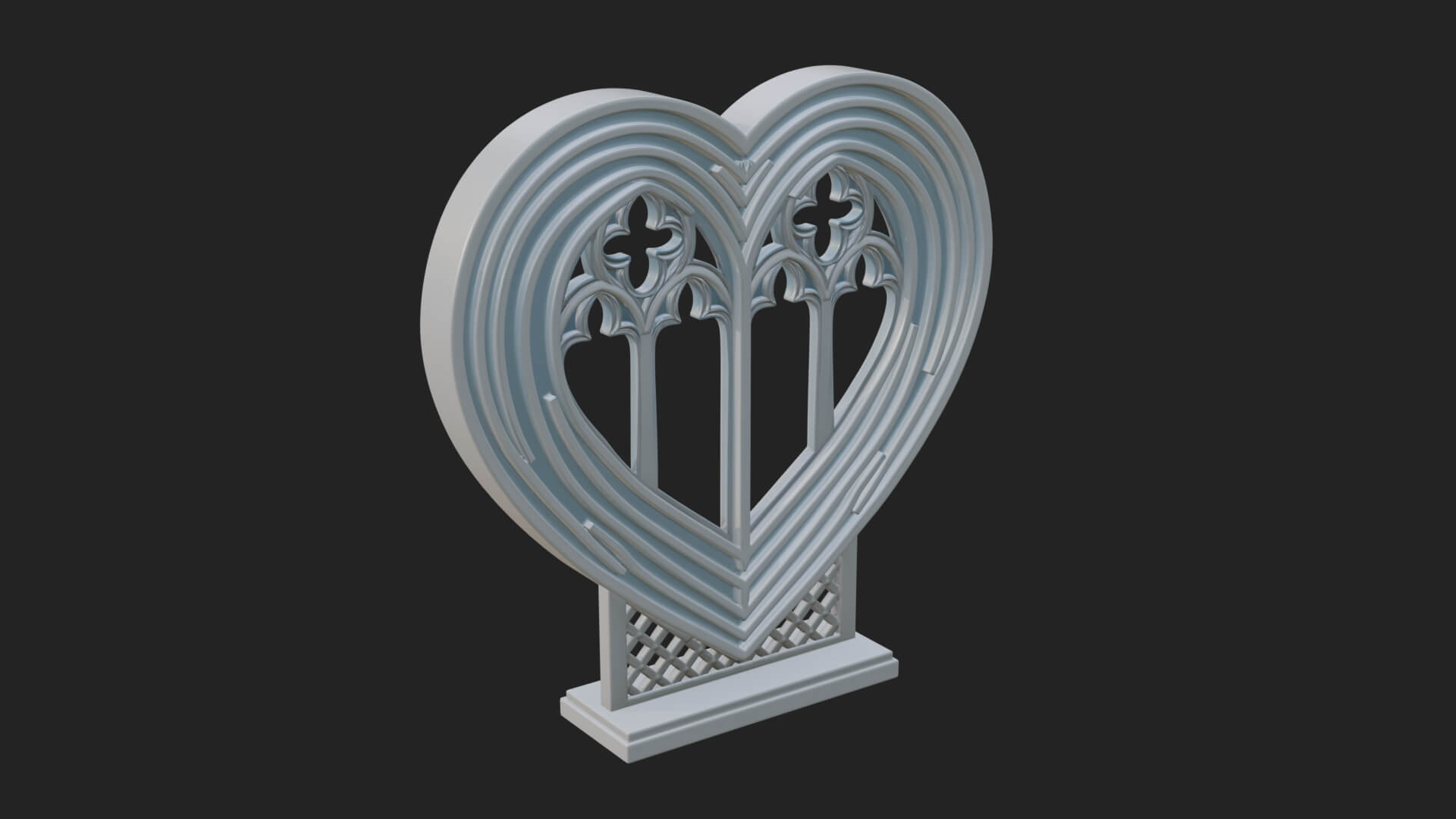 Ornate Framed Heart Plaque Design 146 3D Print Model 3D Model