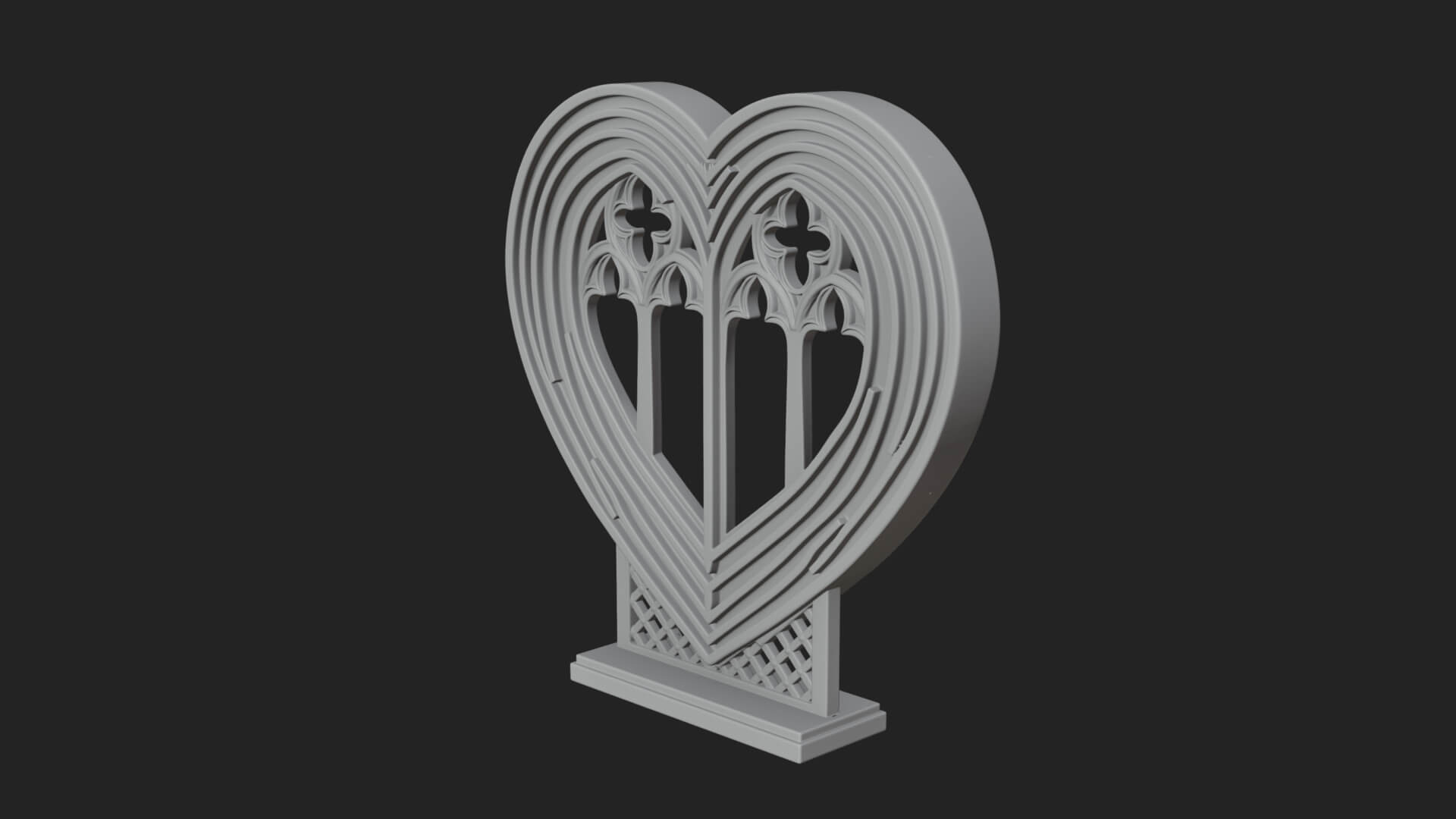 Ornate Framed Heart Plaque Design 146 3D Print Model 3D Model