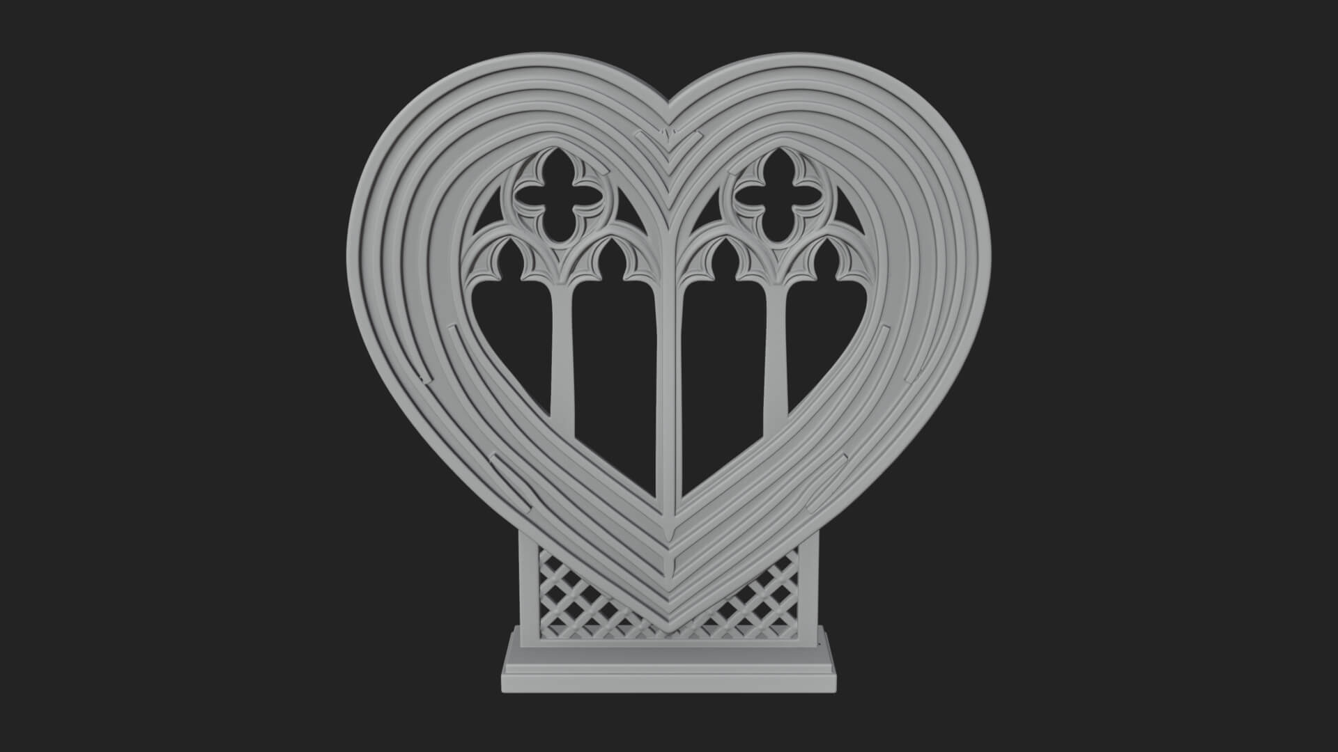 Ornate Framed Heart Plaque Design 146 3D Print Model 3D Model