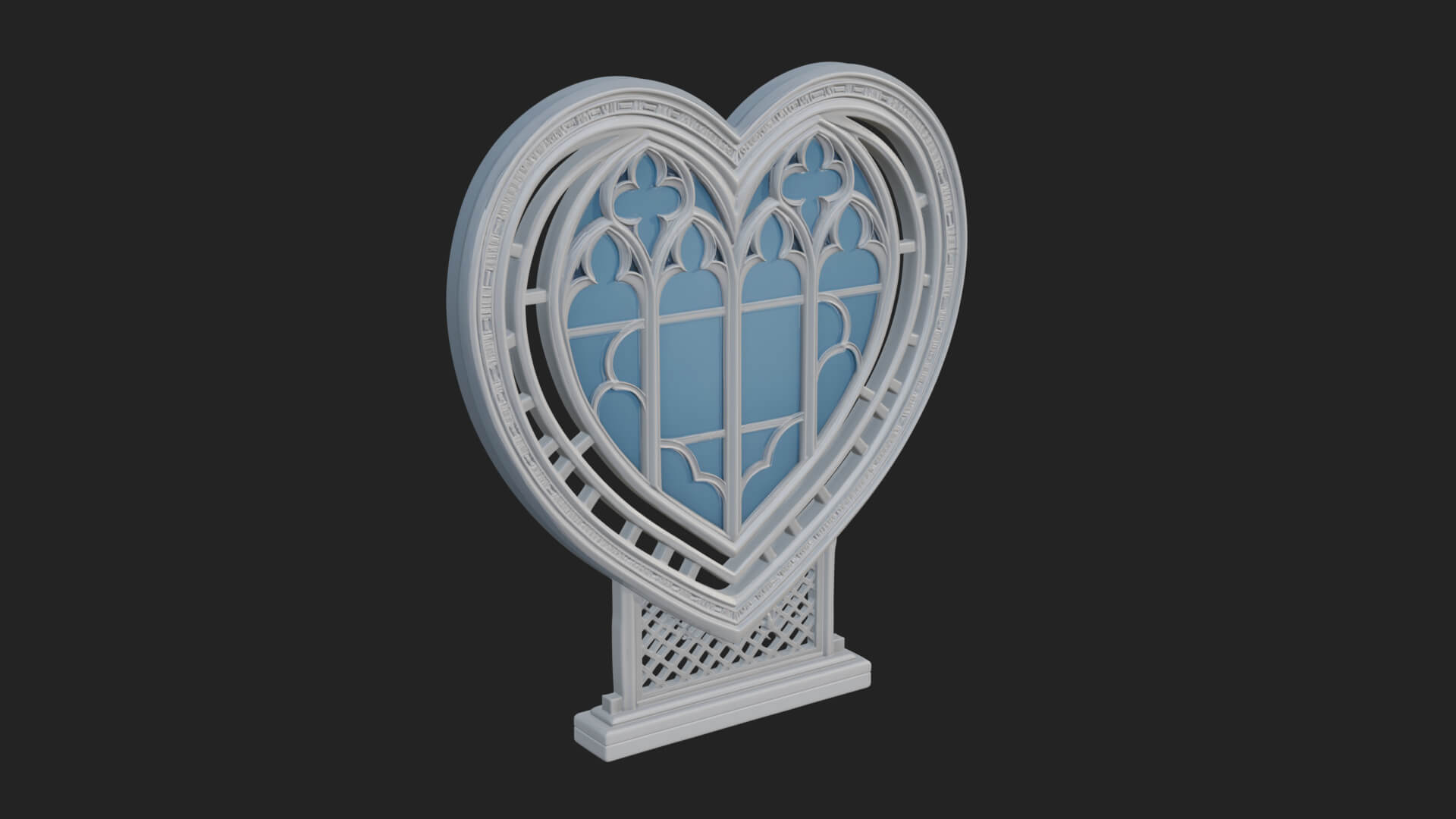 Ornate Framed Heart Plaque Design 147 3D Print Model 3D Model