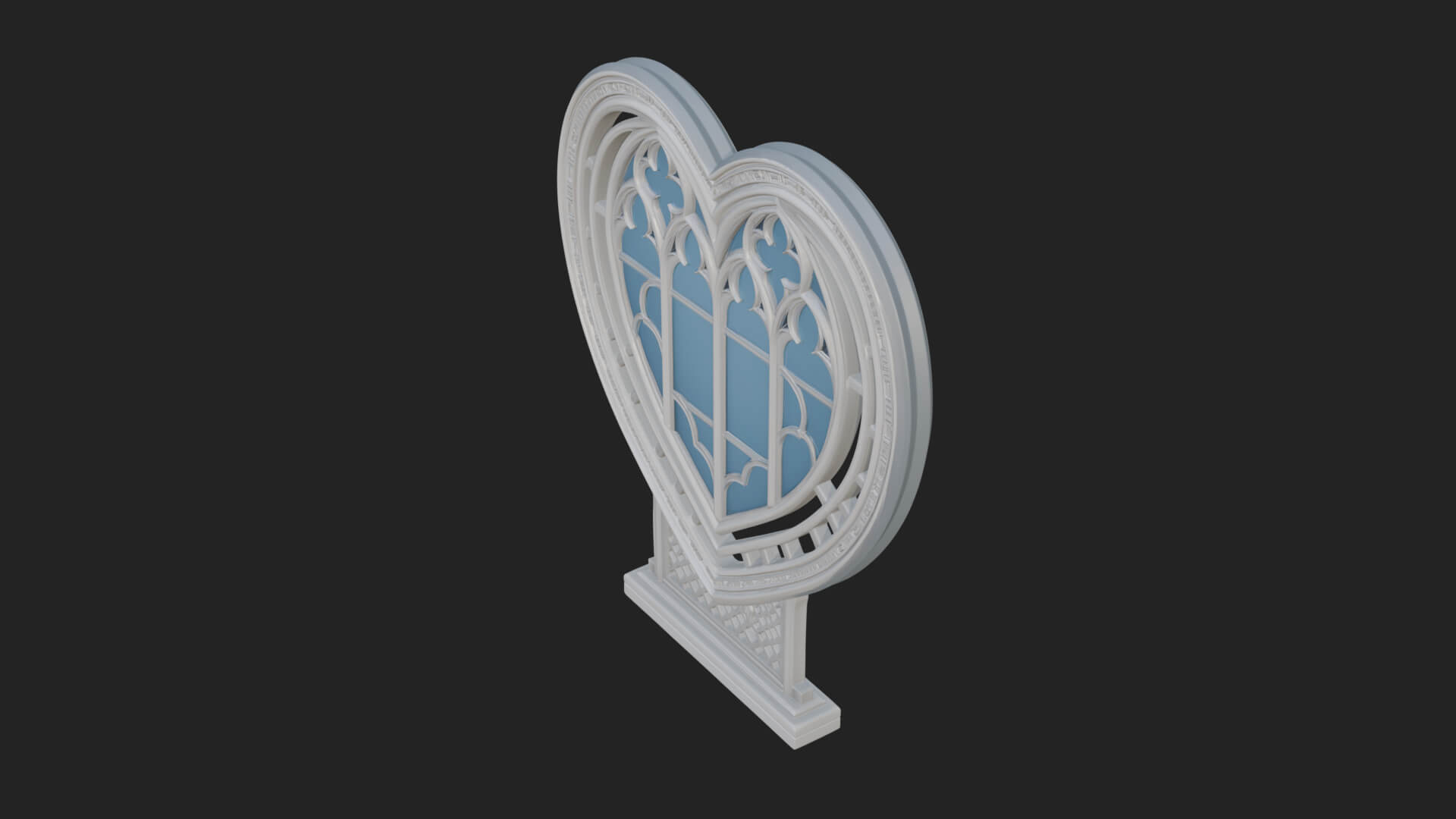 Ornate Framed Heart Plaque Design 147 3D Print Model 3D Model