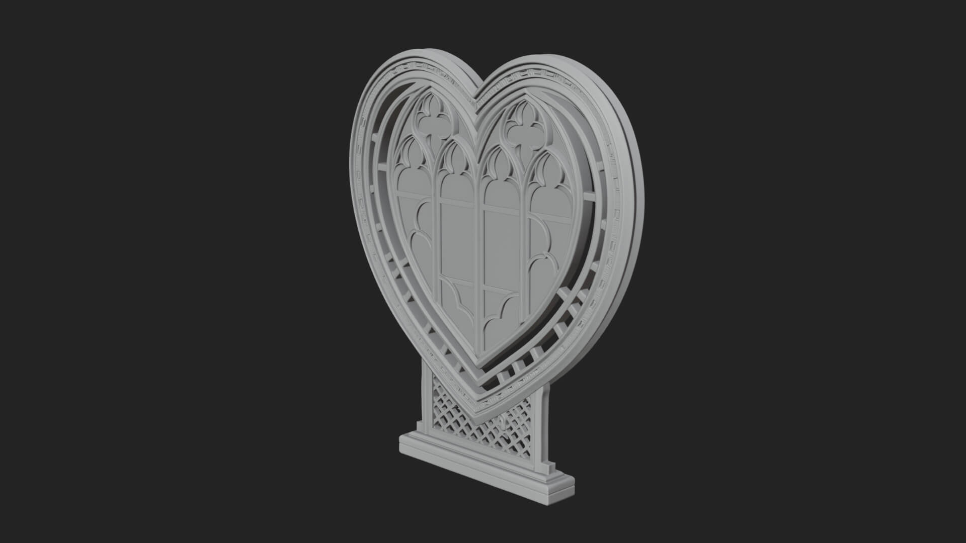 Ornate Framed Heart Plaque Design 147 3D Print Model 3D Model