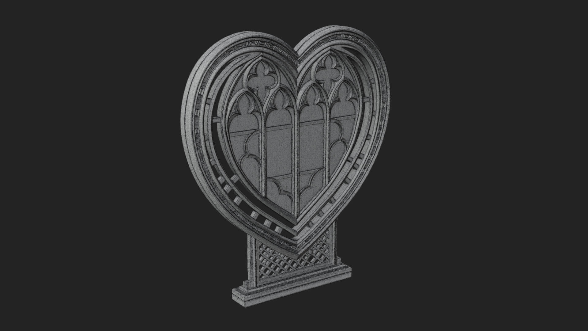 Ornate Framed Heart Plaque Design 147 3D Print Model 3D Model