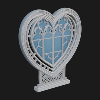 Ornate Framed Heart Plaque Design 147 3D Print Model