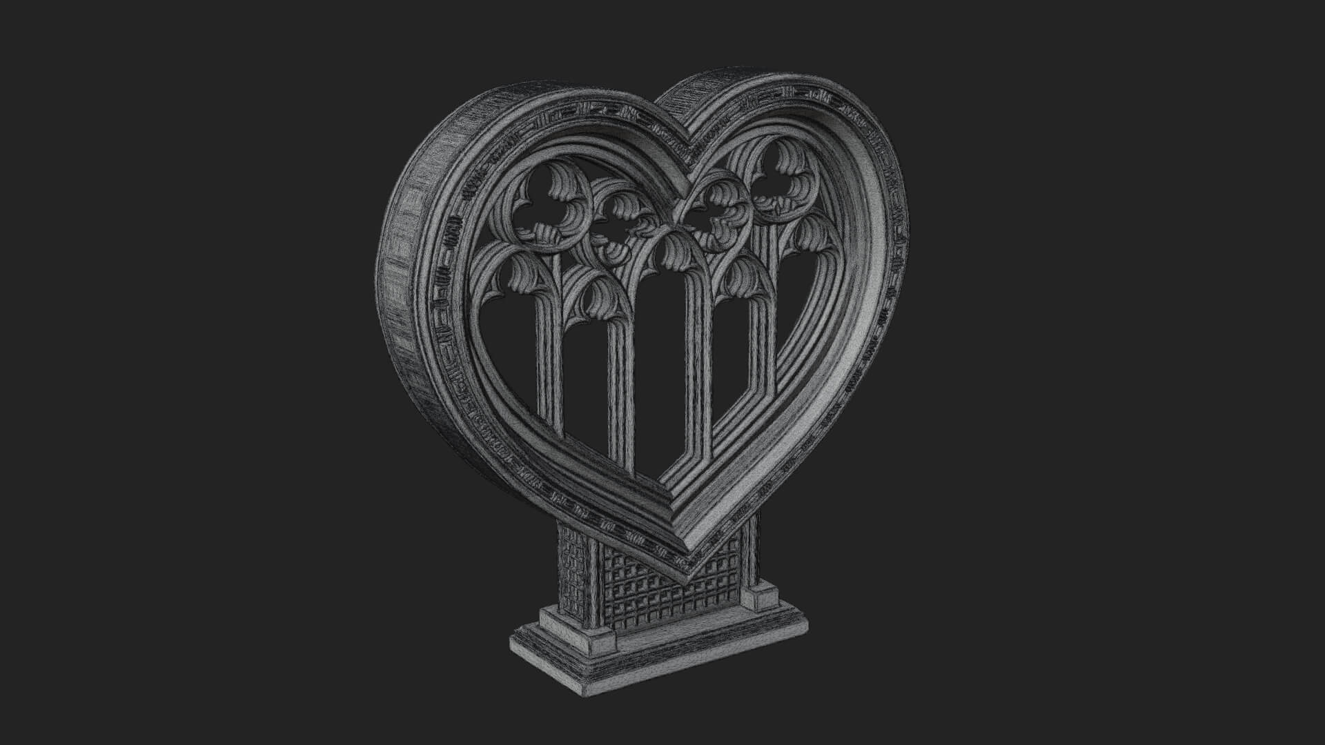 Ornate Framed Heart Plaque Design 148 3D Print Model 3D Model