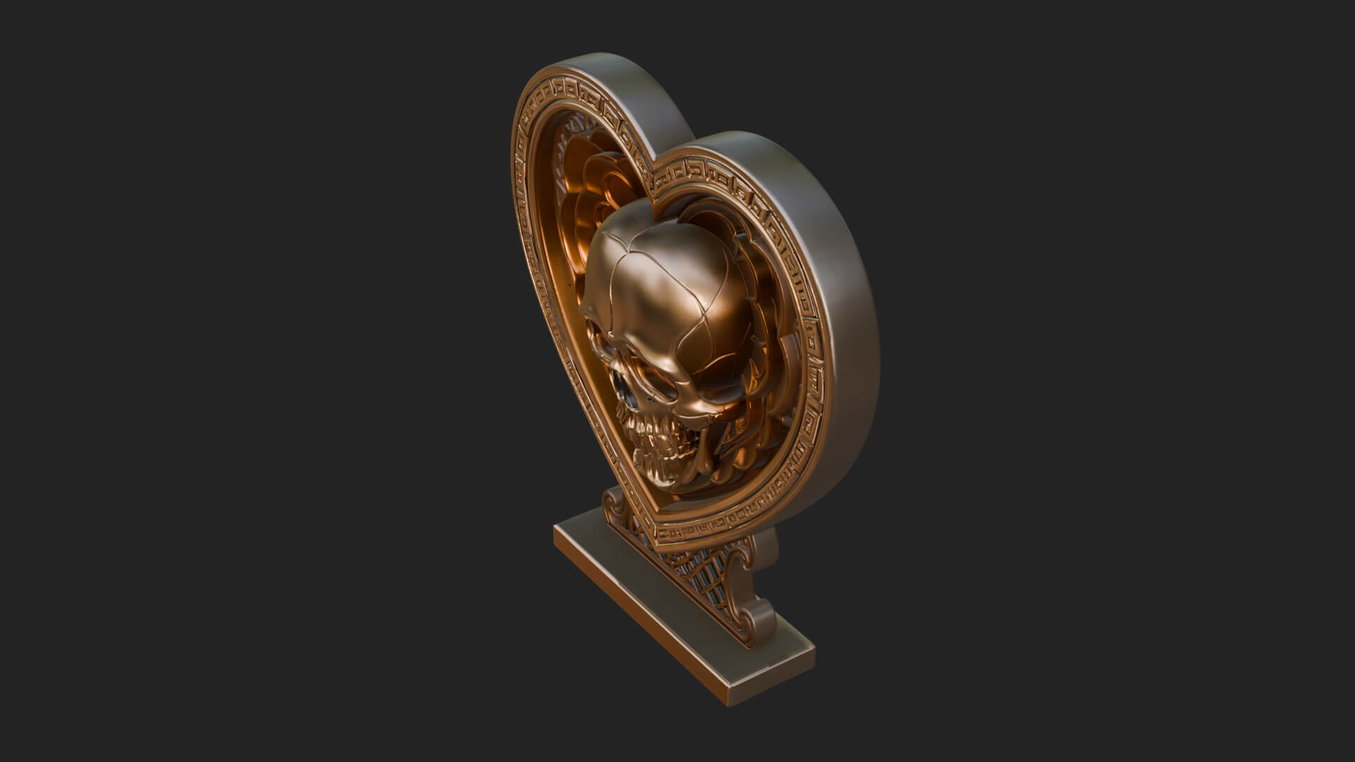 Ornate Framed Heart Plaque Design 149 3D Print Model 3D Model