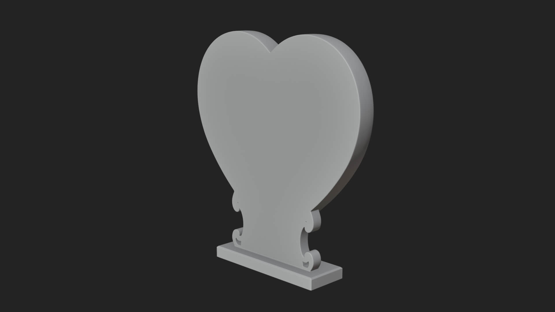 Ornate Framed Heart Plaque Design 149 3D Print Model 3D Model