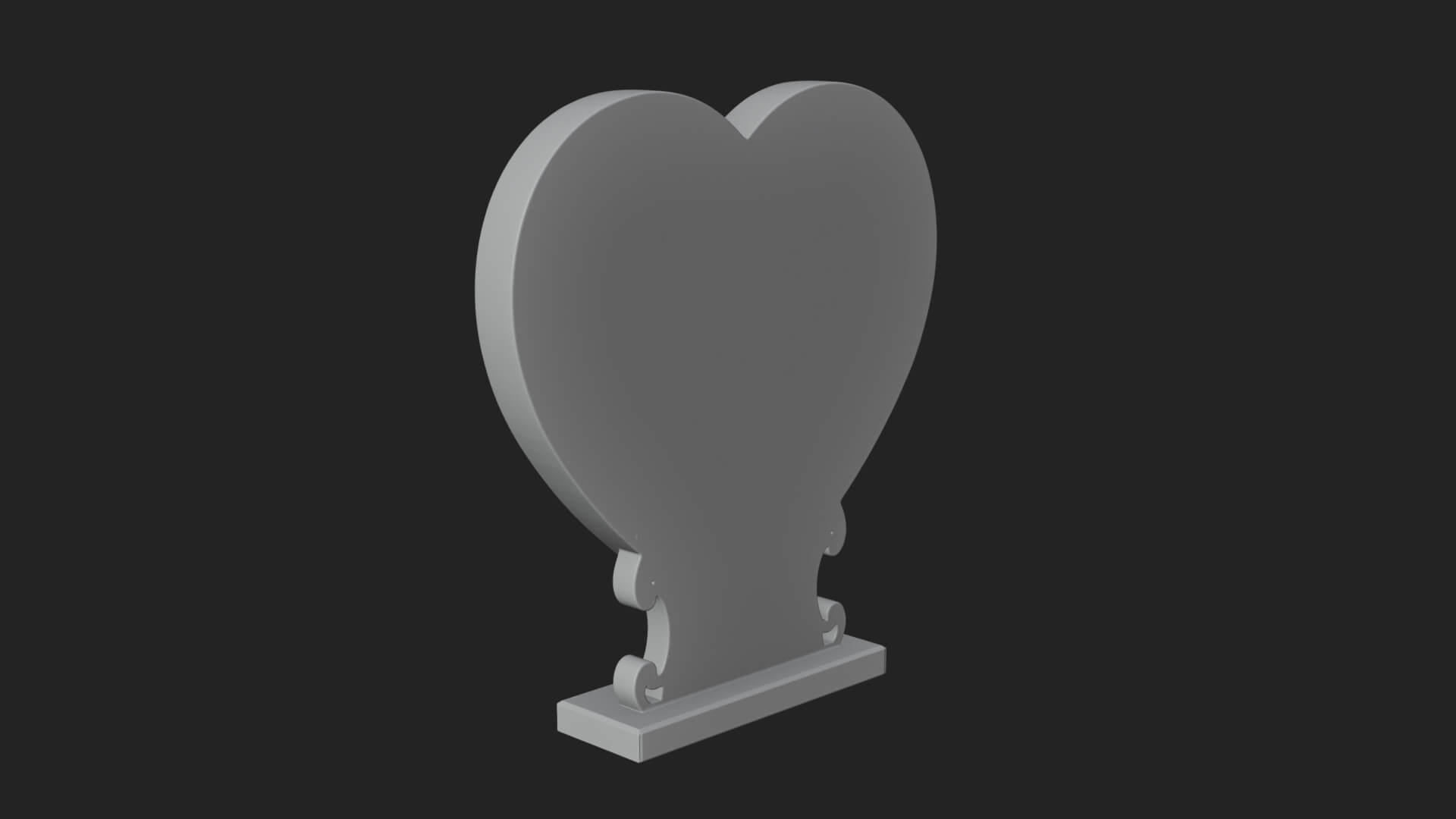 Ornate Framed Heart Plaque Design 149 3D Print Model 3D Model