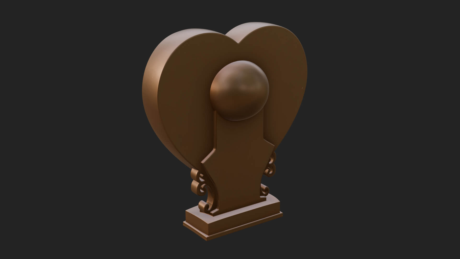 Ornate Framed Heart Plaque Design 150 3D Print Model 3D Model