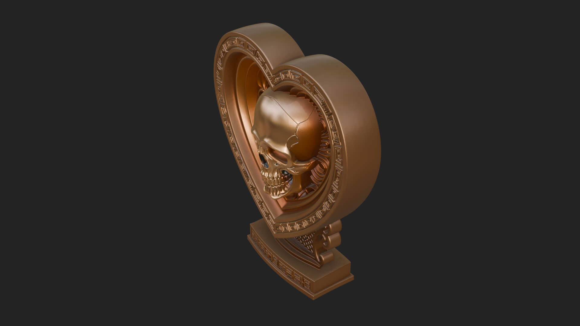 Ornate Framed Heart Plaque Design 150 3D Print Model 3D Model