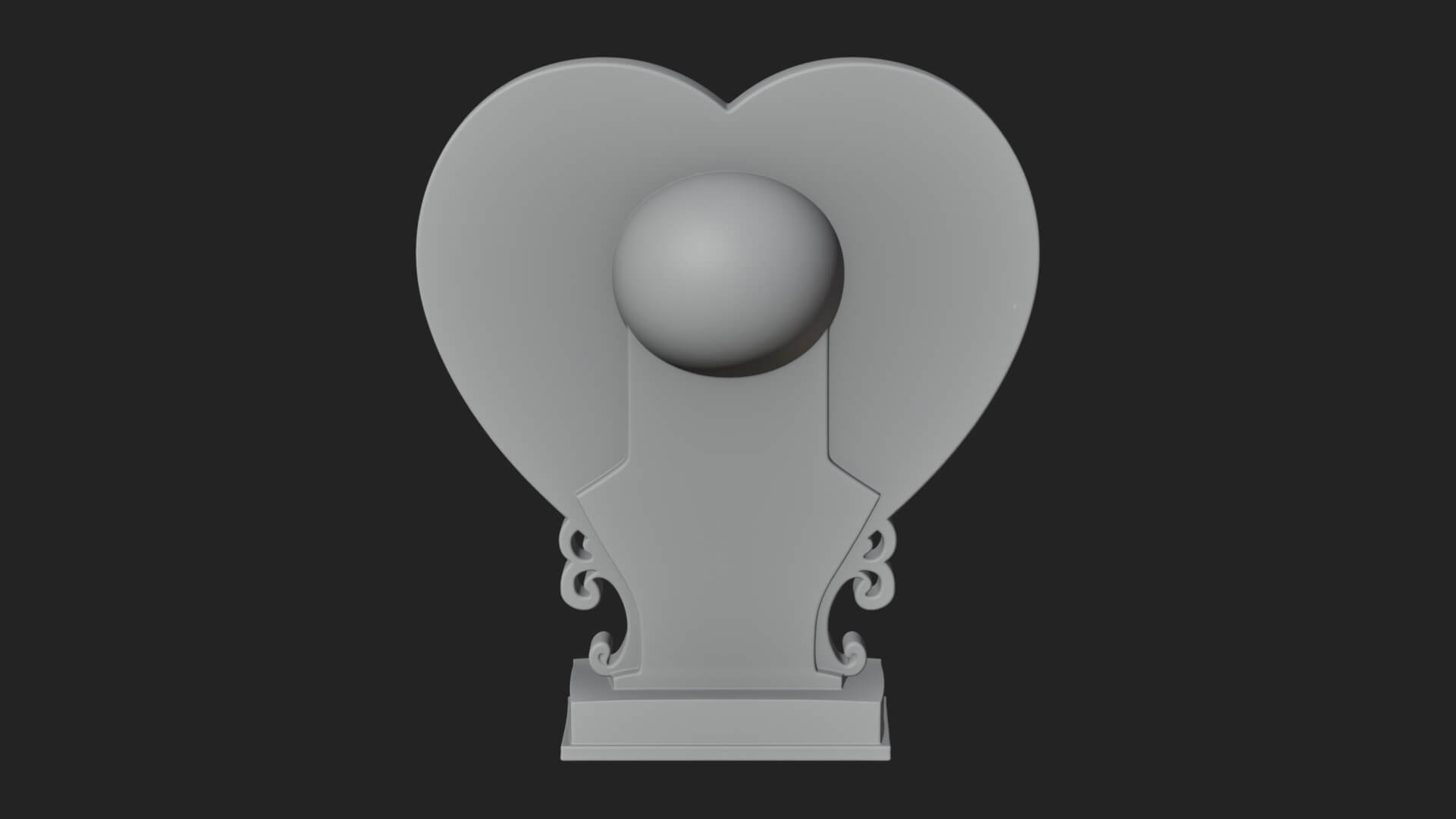 Ornate Framed Heart Plaque Design 150 3D Print Model 3D Model