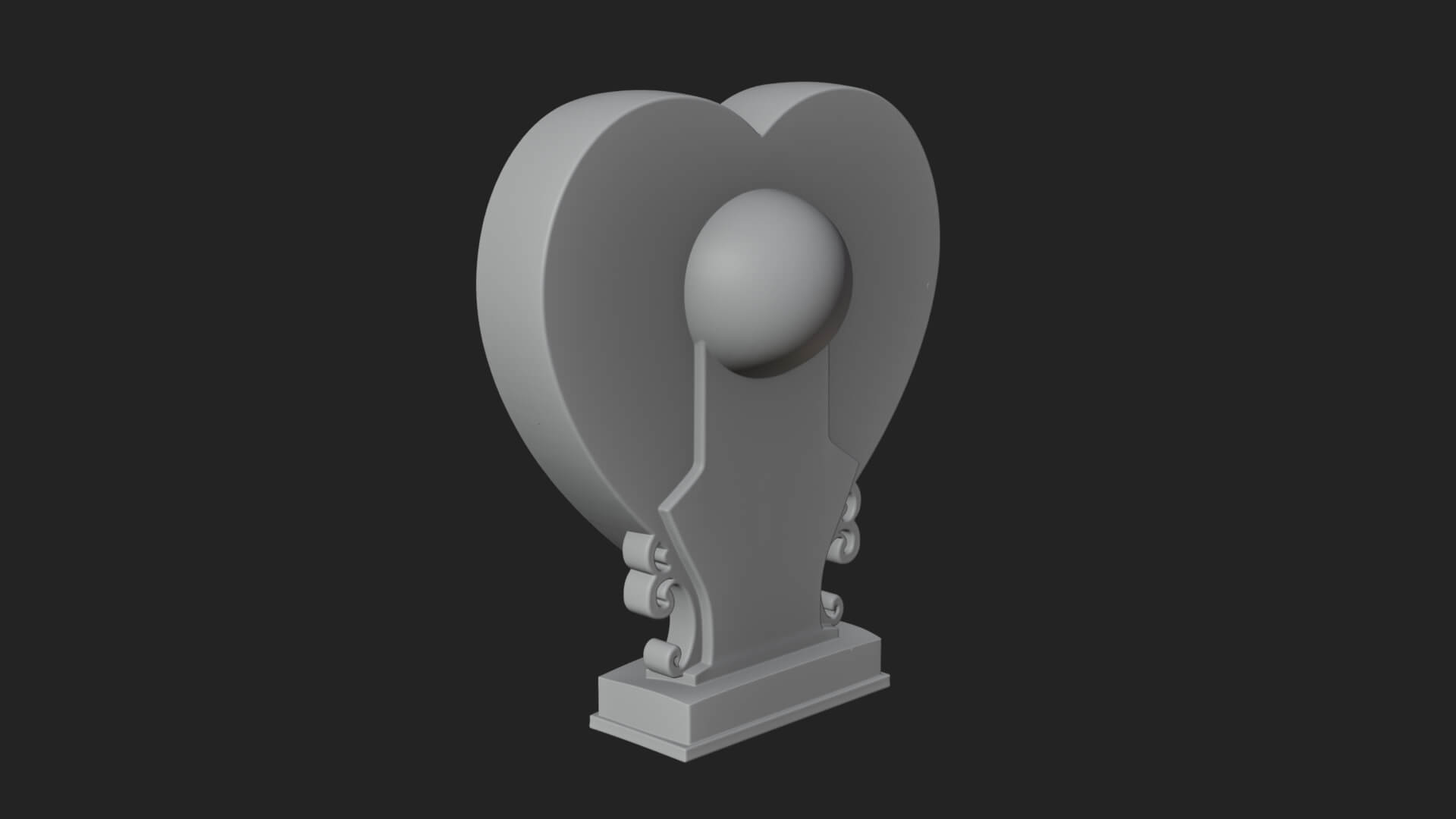 Ornate Framed Heart Plaque Design 150 3D Print Model 3D Model