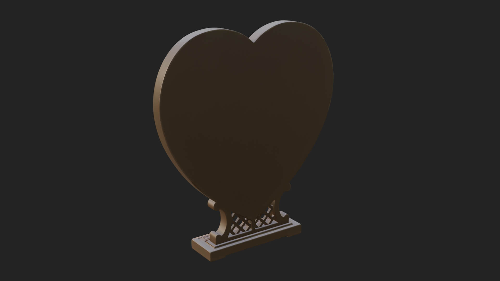 Ornate Framed Heart Plaque Design 151 3D Print Model 3D Model