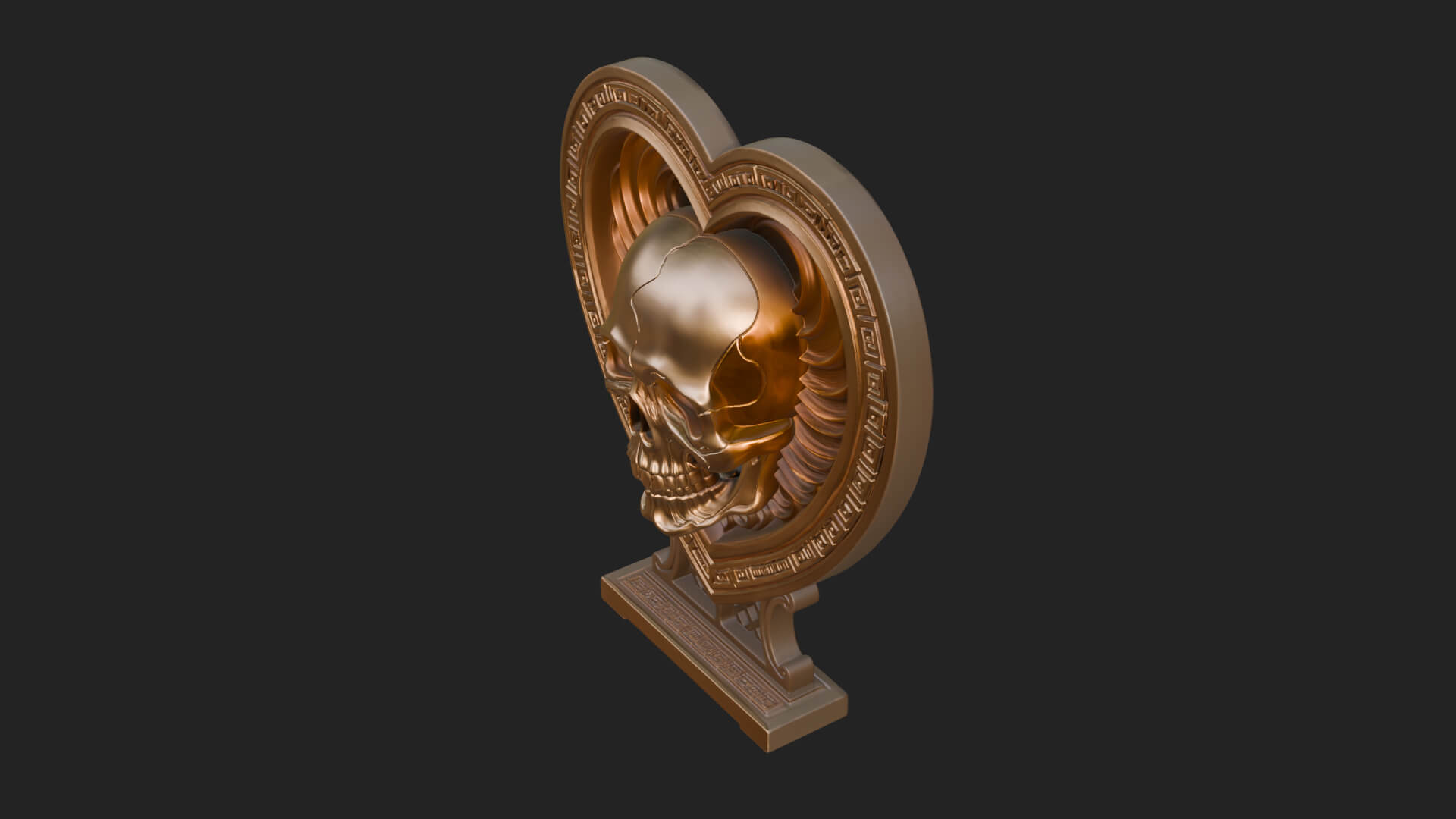 Ornate Framed Heart Plaque Design 151 3D Print Model 3D Model