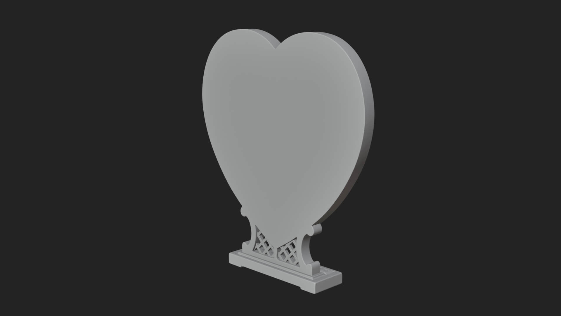 Ornate Framed Heart Plaque Design 151 3D Print Model 3D Model