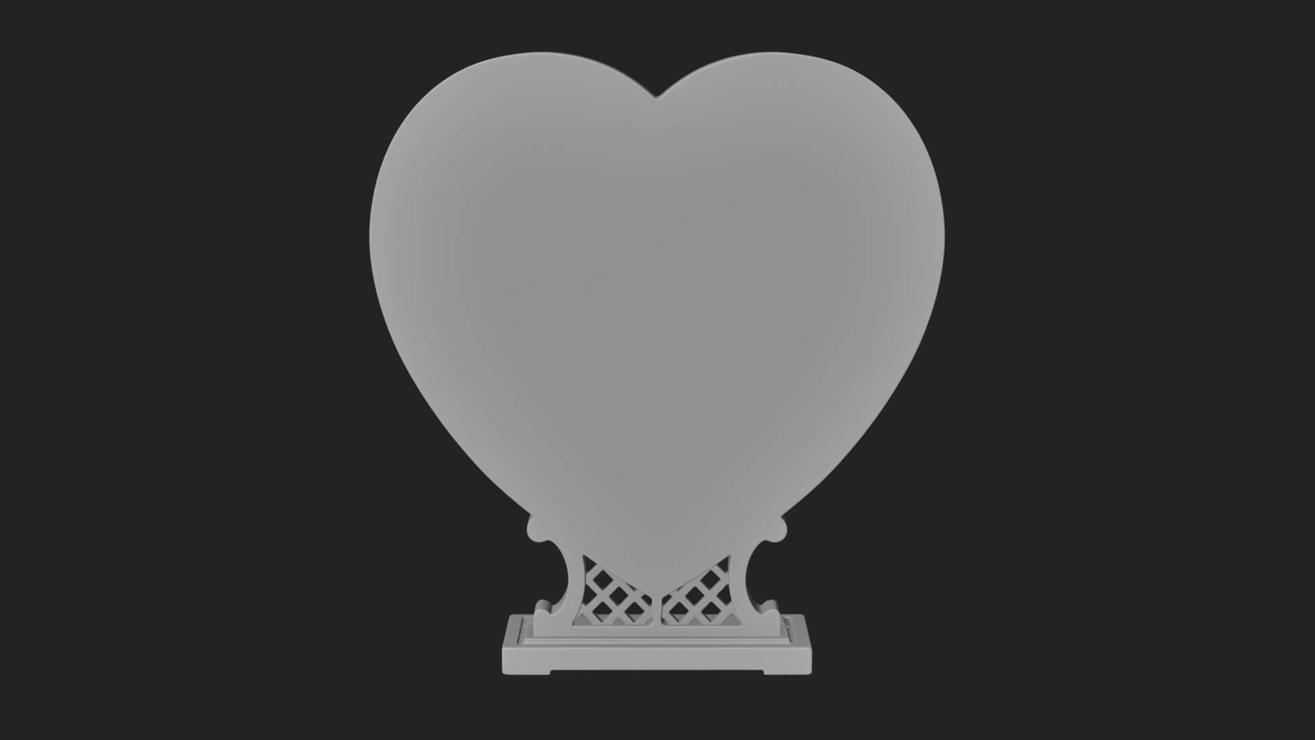 Ornate Framed Heart Plaque Design 151 3D Print Model 3D Model