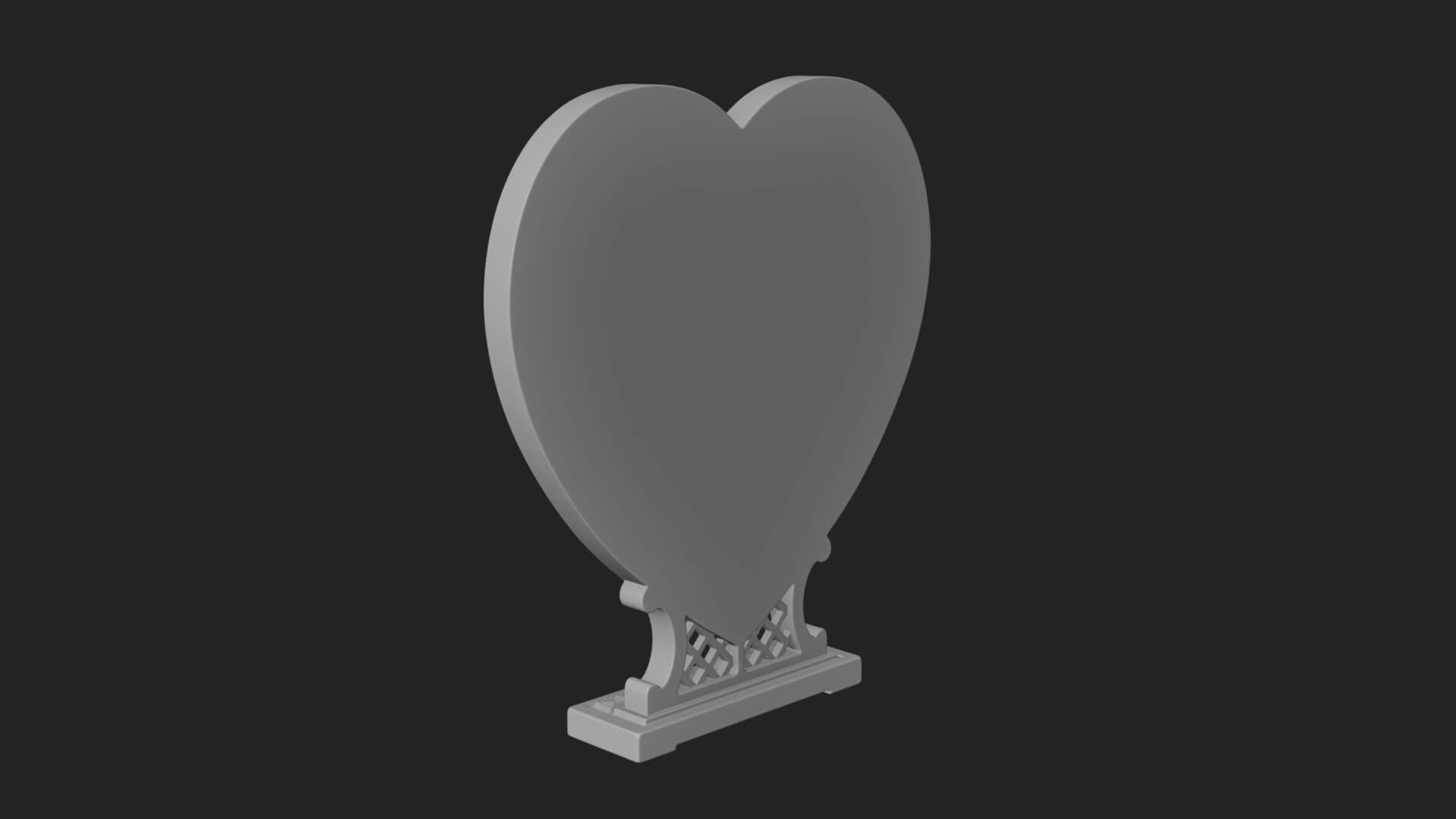 Ornate Framed Heart Plaque Design 151 3D Print Model 3D Model