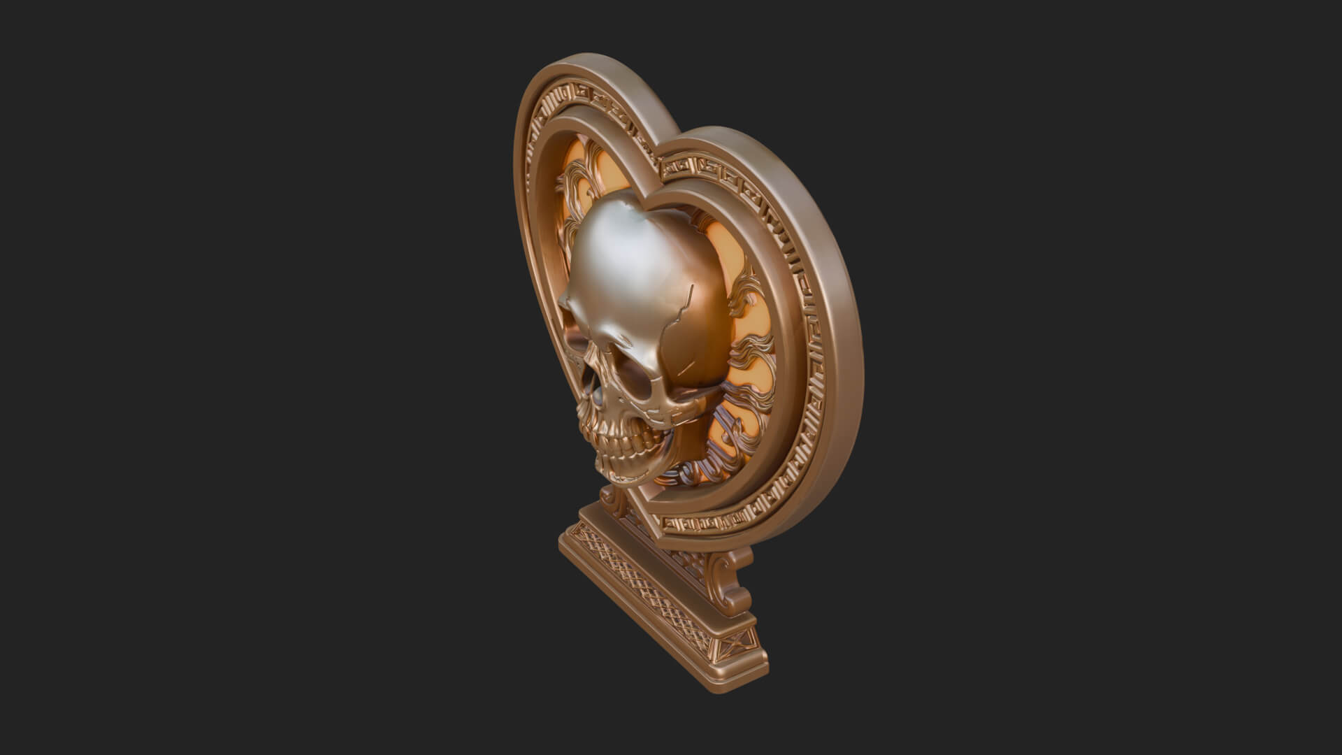 Ornate Framed Heart Plaque Design 152 3D Print Model 3D Model