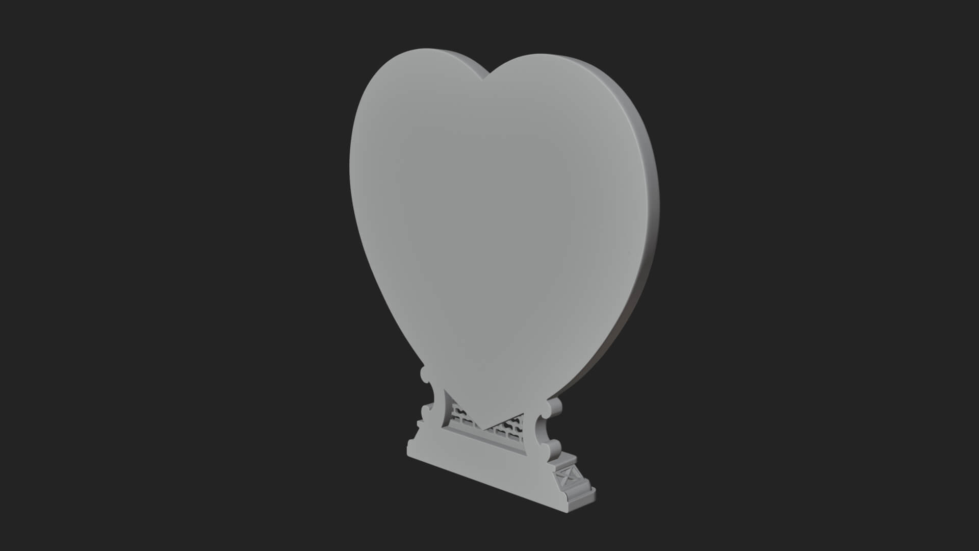 Ornate Framed Heart Plaque Design 152 3D Print Model 3D Model