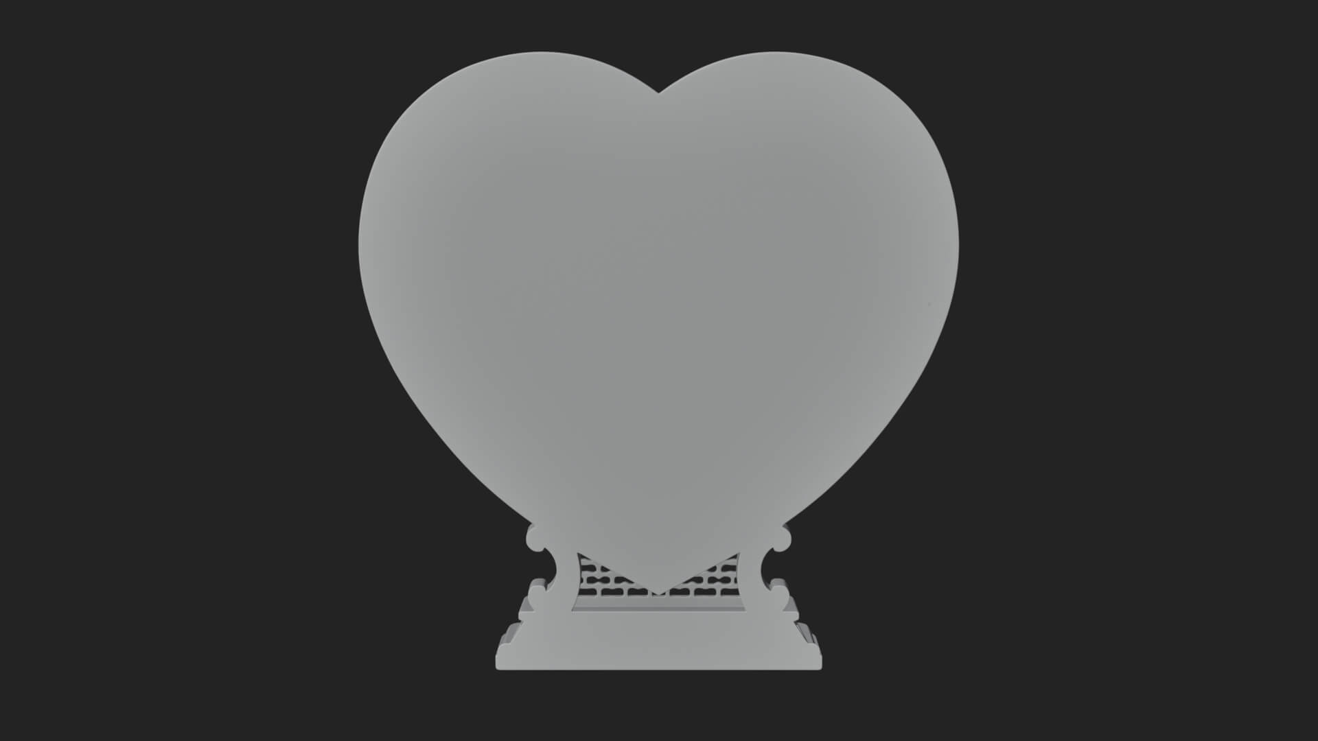 Ornate Framed Heart Plaque Design 152 3D Print Model 3D Model