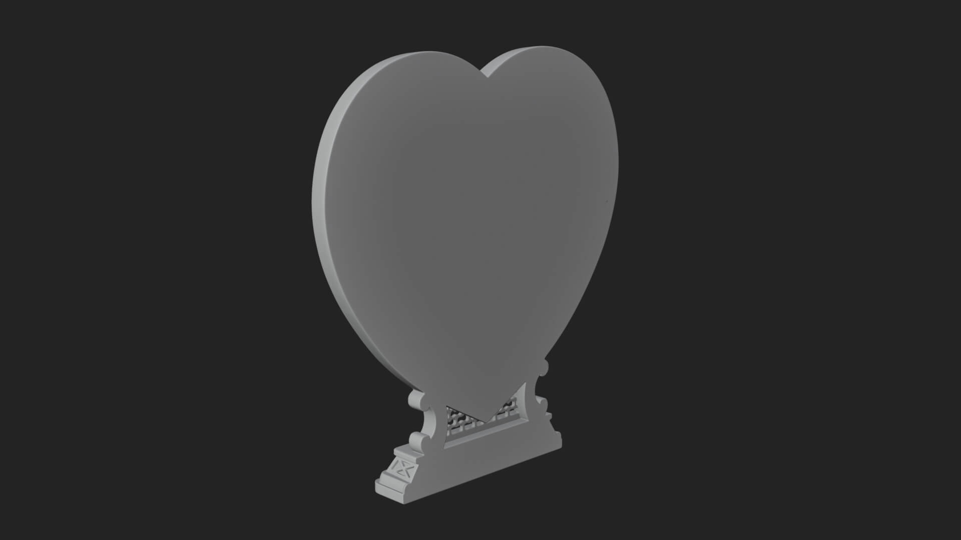 Ornate Framed Heart Plaque Design 152 3D Print Model 3D Model