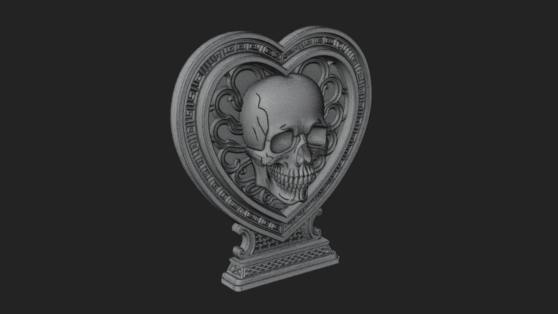 Ornate Framed Heart Plaque Design 152 3D Print Model 3D Model