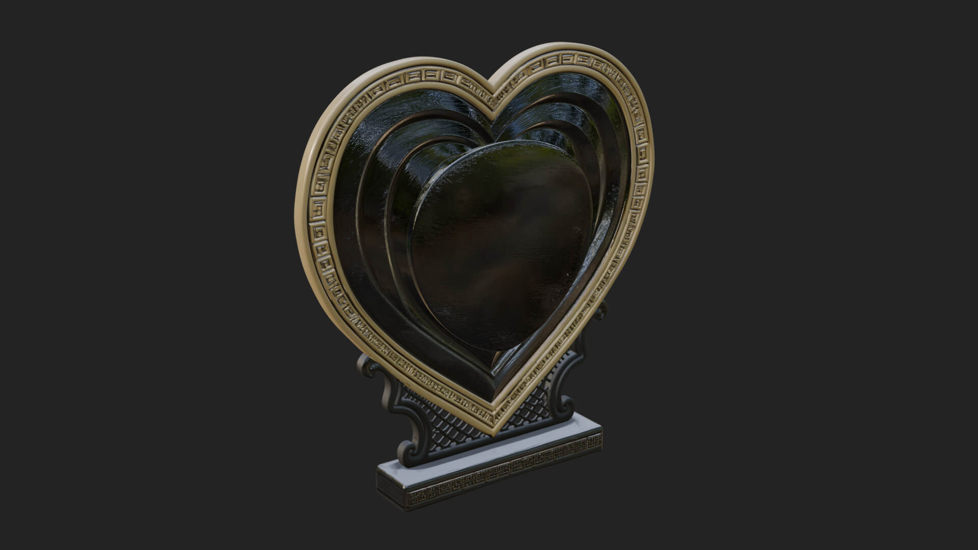 Ornate Framed Heart Plaque Design 153 3D Print Model 3D Model