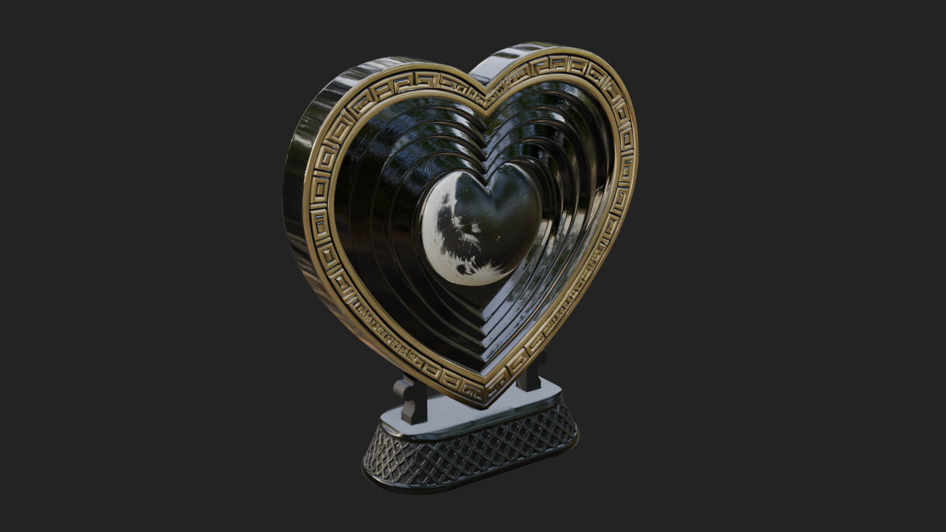 Ornate Framed Heart Plaque Design 154 3D Print Model 3D Model