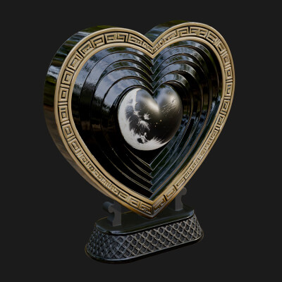 Ornate Framed Heart Plaque Design 154 3D Print Model