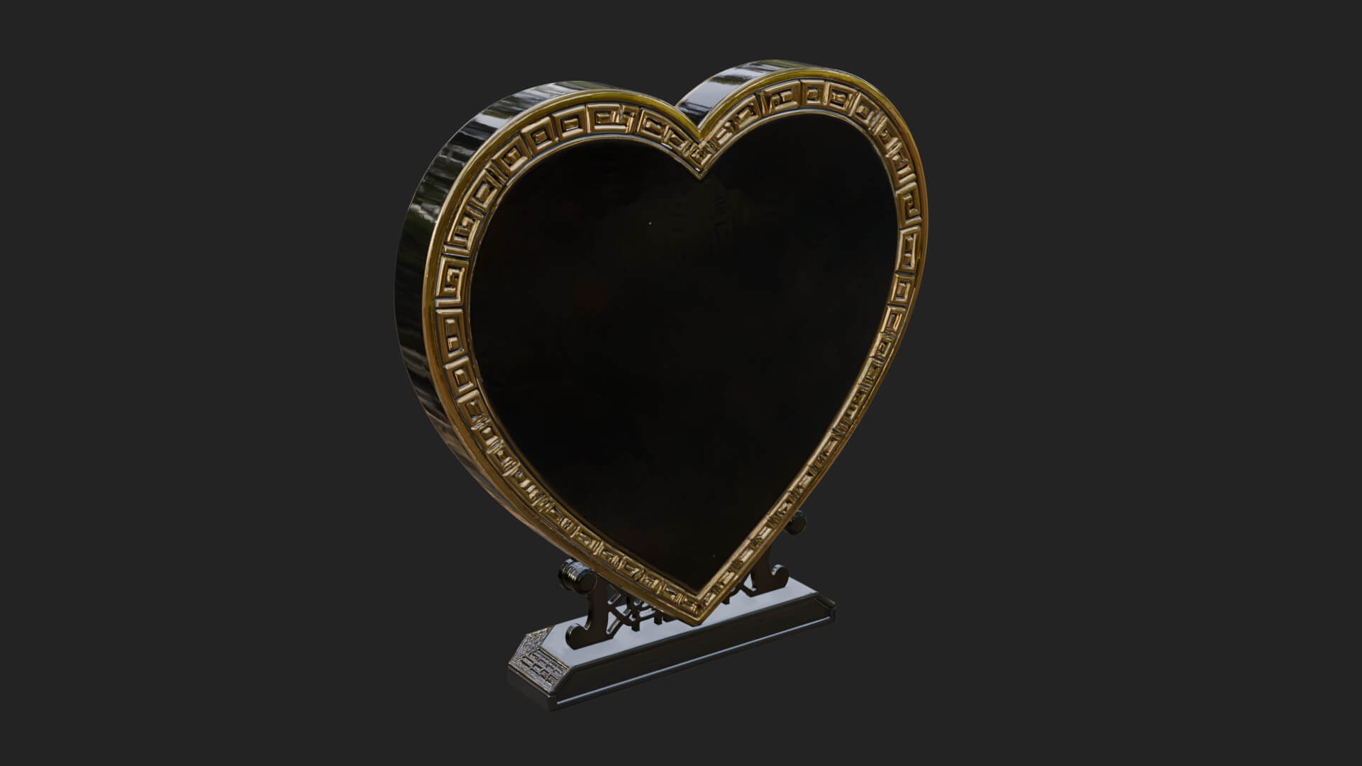 Ornate Framed Heart Plaque Design 155 3D Print Model 3D Model