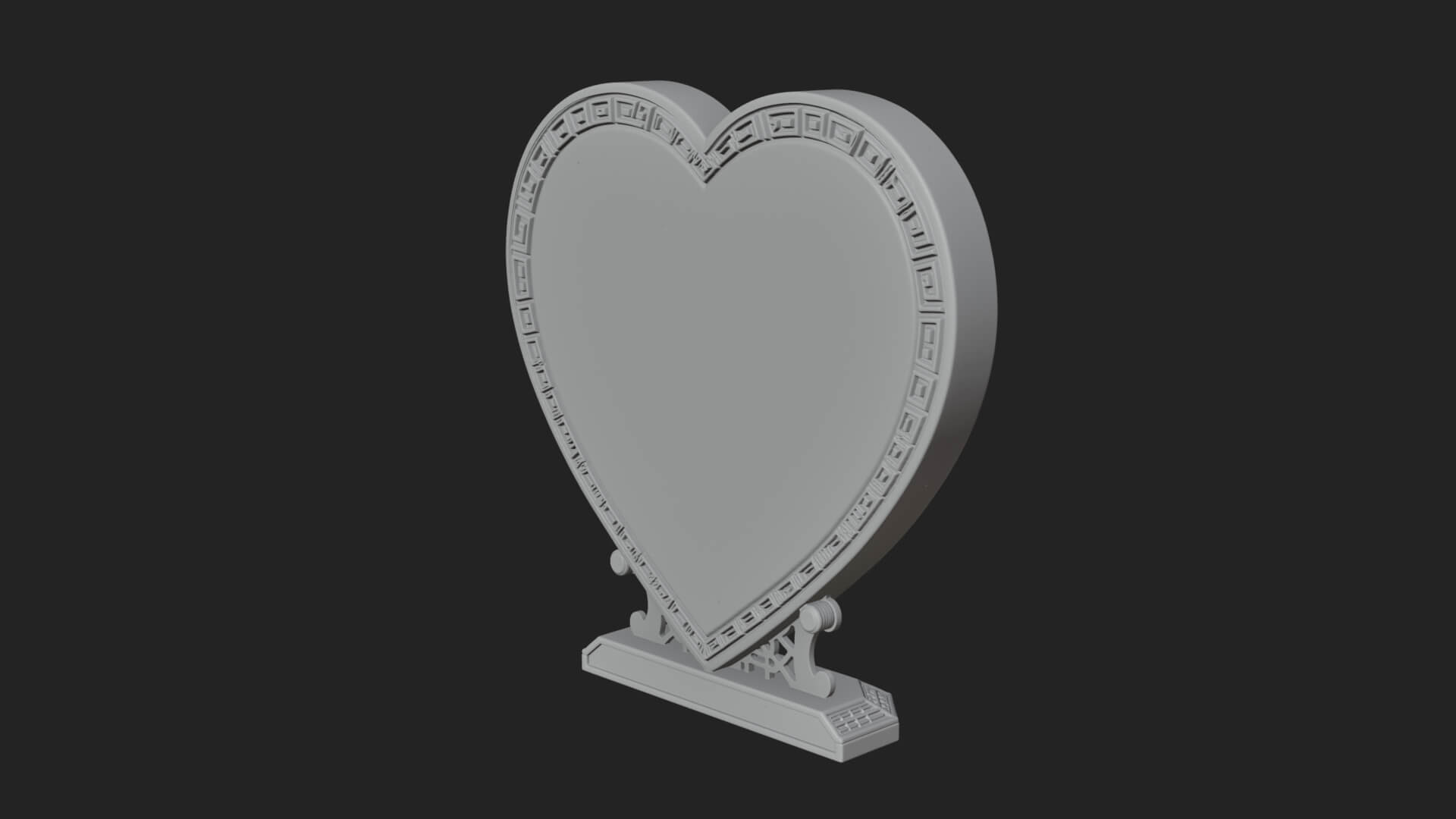 Ornate Framed Heart Plaque Design 155 3D Print Model 3D Model