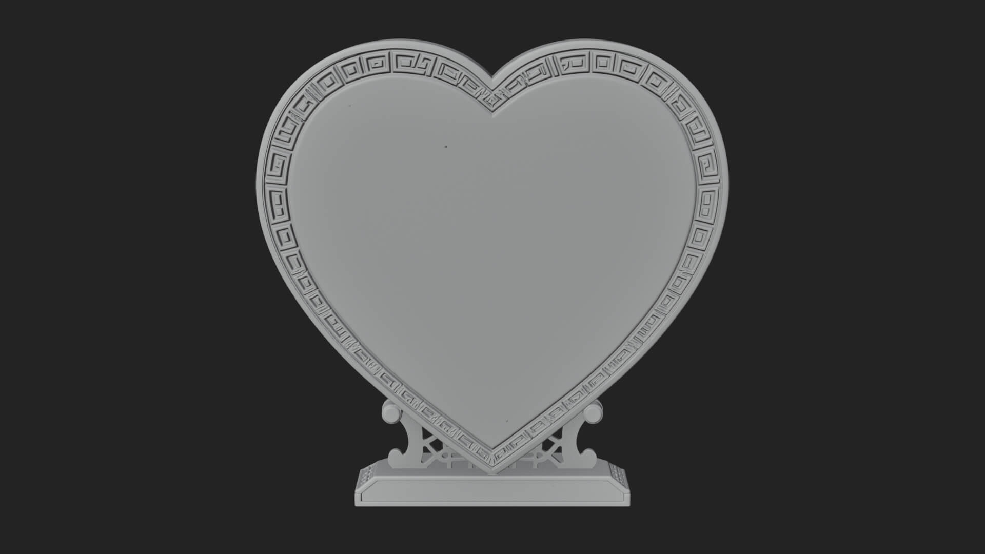 Ornate Framed Heart Plaque Design 155 3D Print Model 3D Model