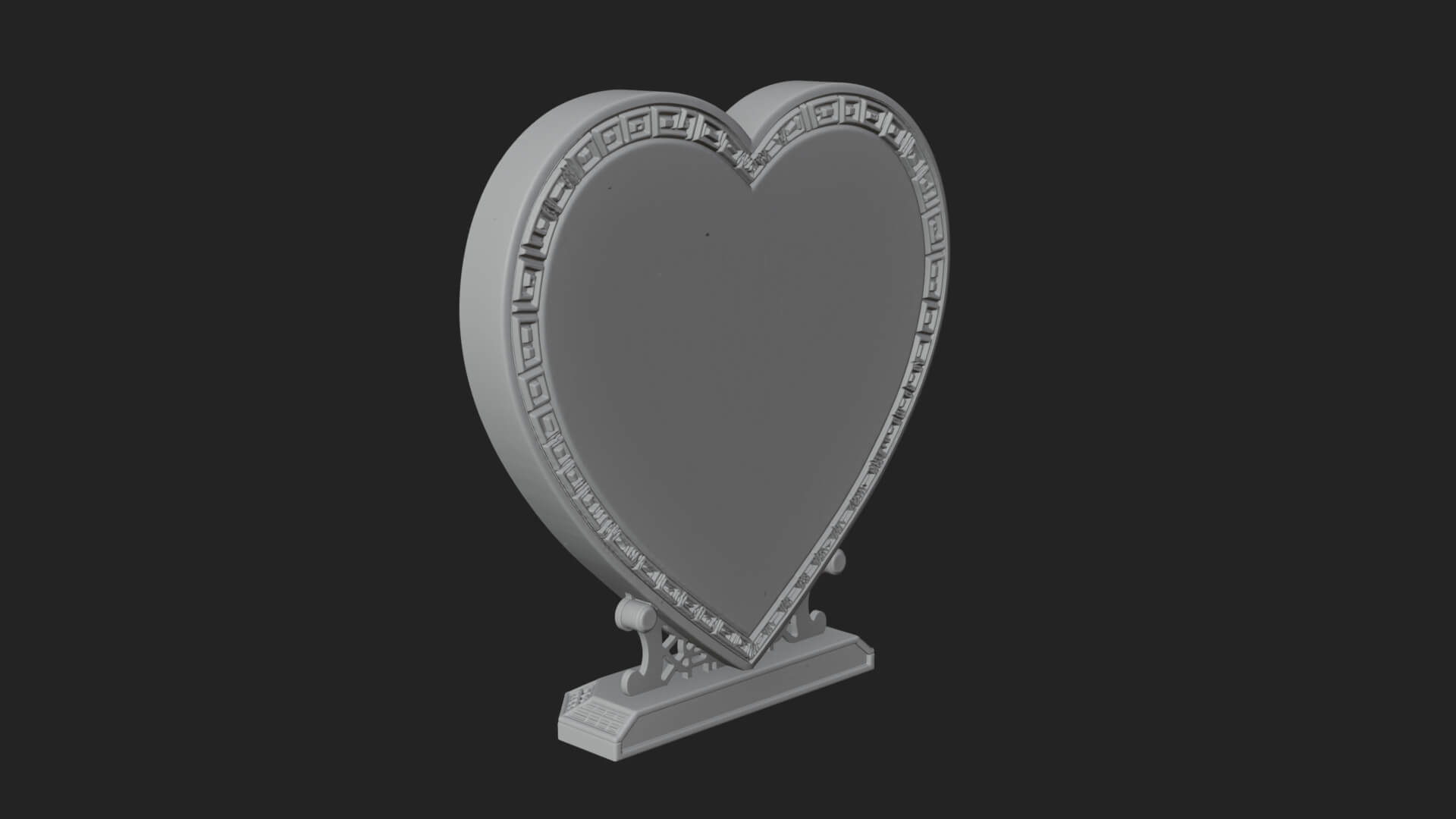 Ornate Framed Heart Plaque Design 155 3D Print Model 3D Model